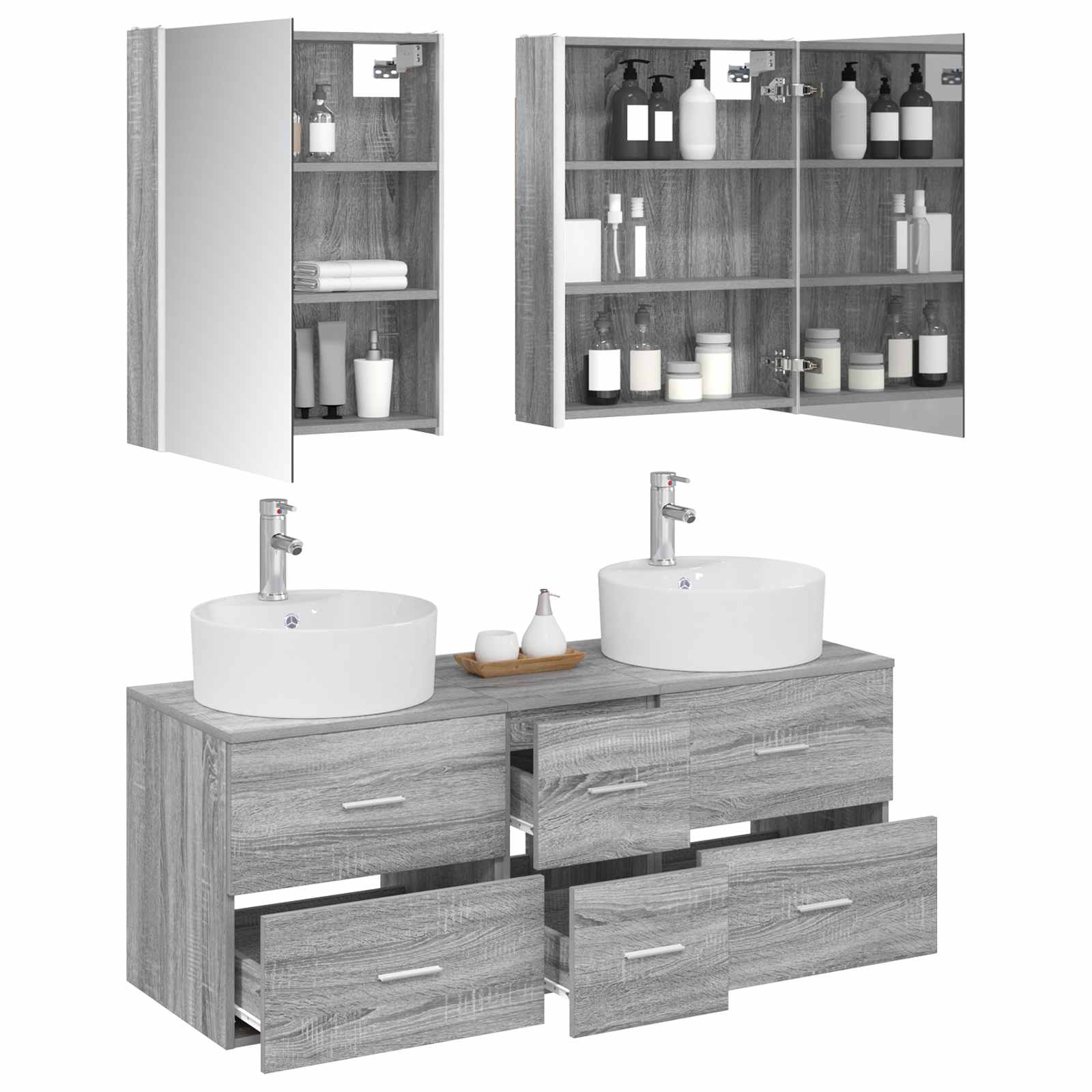 Set namještaja za kupaonicu 5 pcs Siva Sonoma