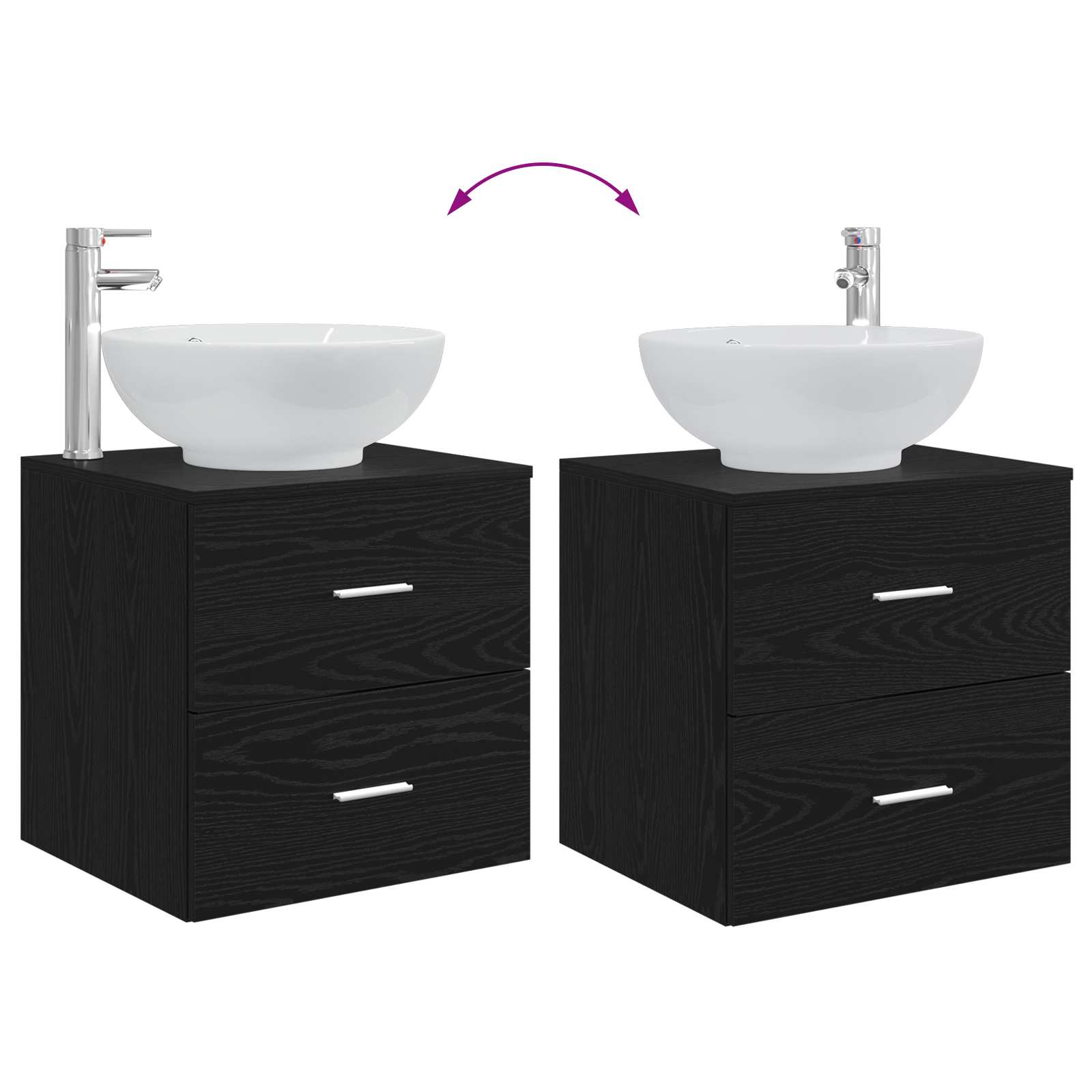 Set namještaja za kupaonicu 4 pcs Crni hrast