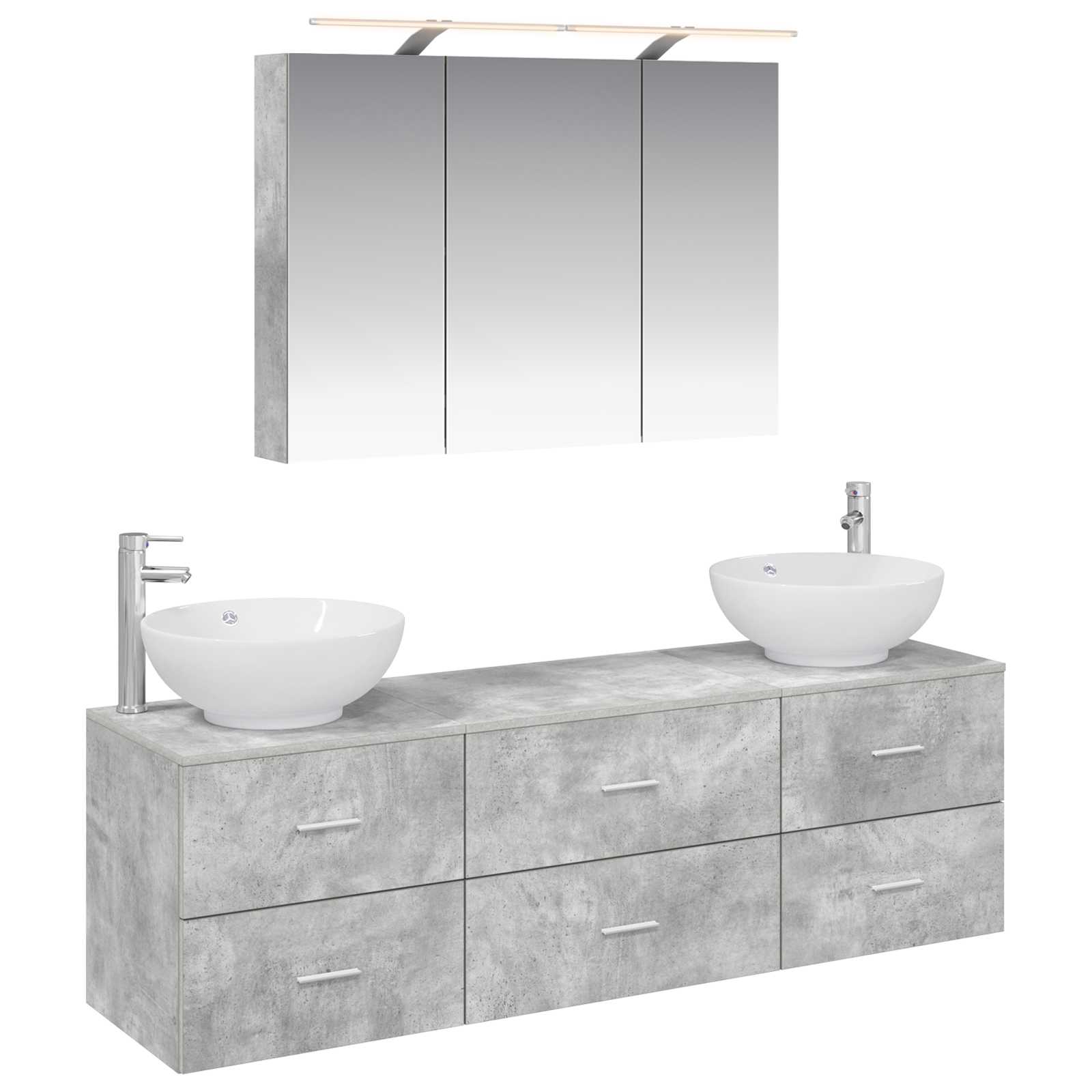 Set namještaja za kupaonicu 4 pcs Betonska siva