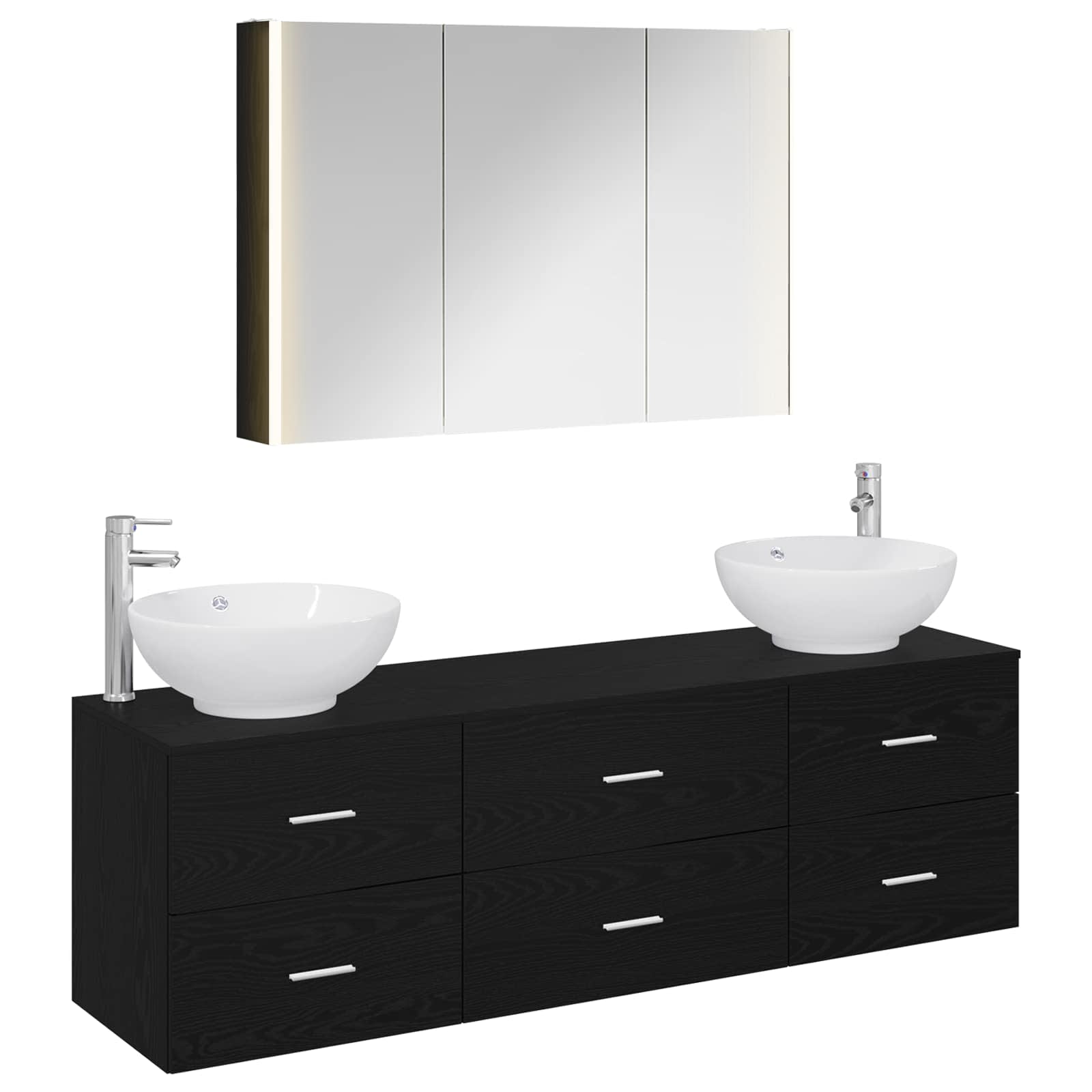 Set namještaja za kupaonicu 4 pcs Crni hrast