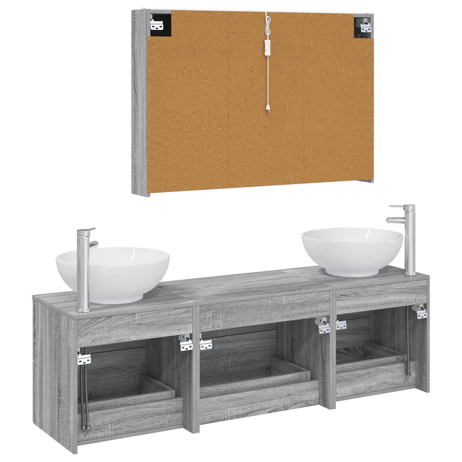 Set namještaja za kupaonicu 4 pcs Siva Sonoma