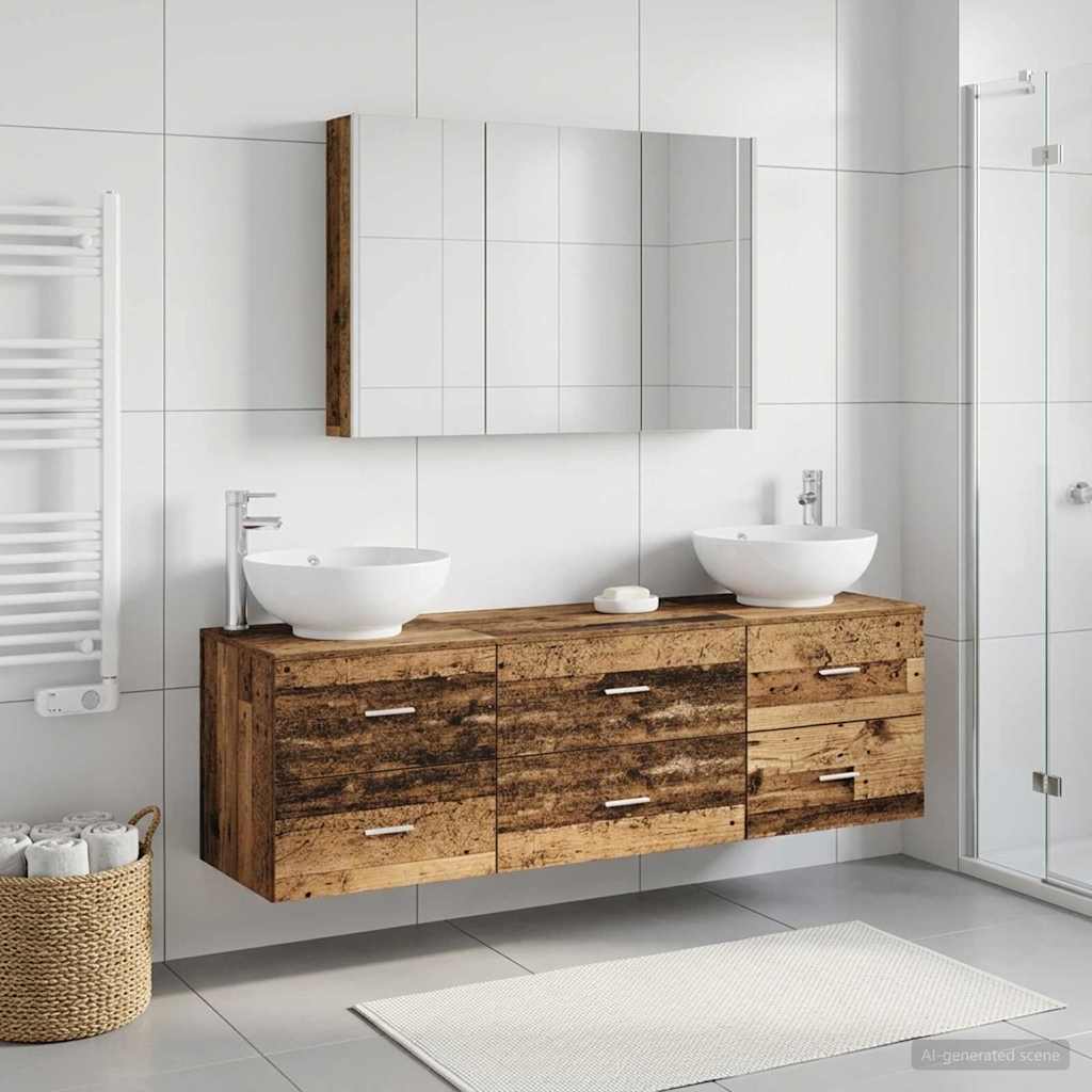 Set namještaja za kupaonicu 4 pcs Staro drvo
