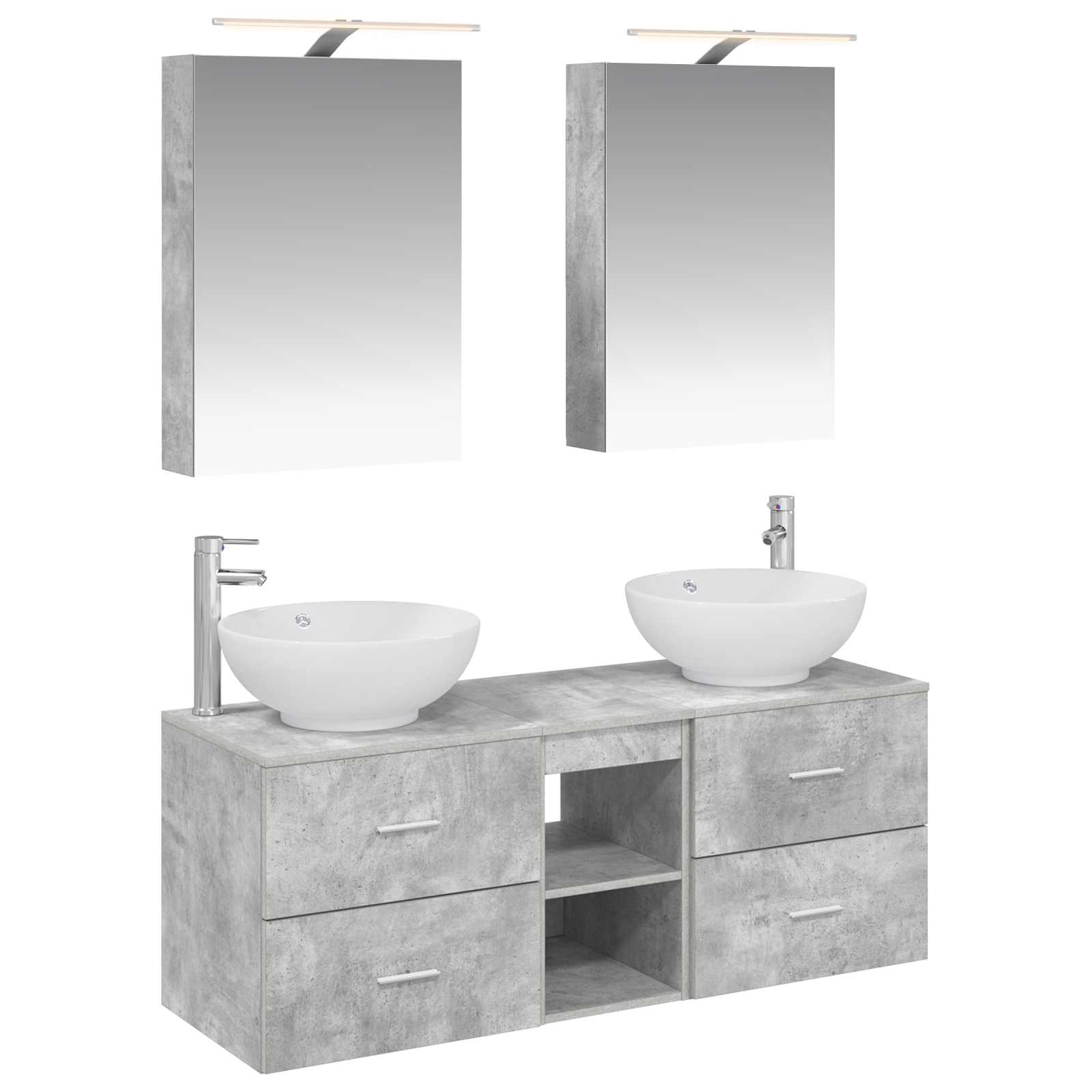 Set namještaja za kupaonicu 5 pcs Betonska siva