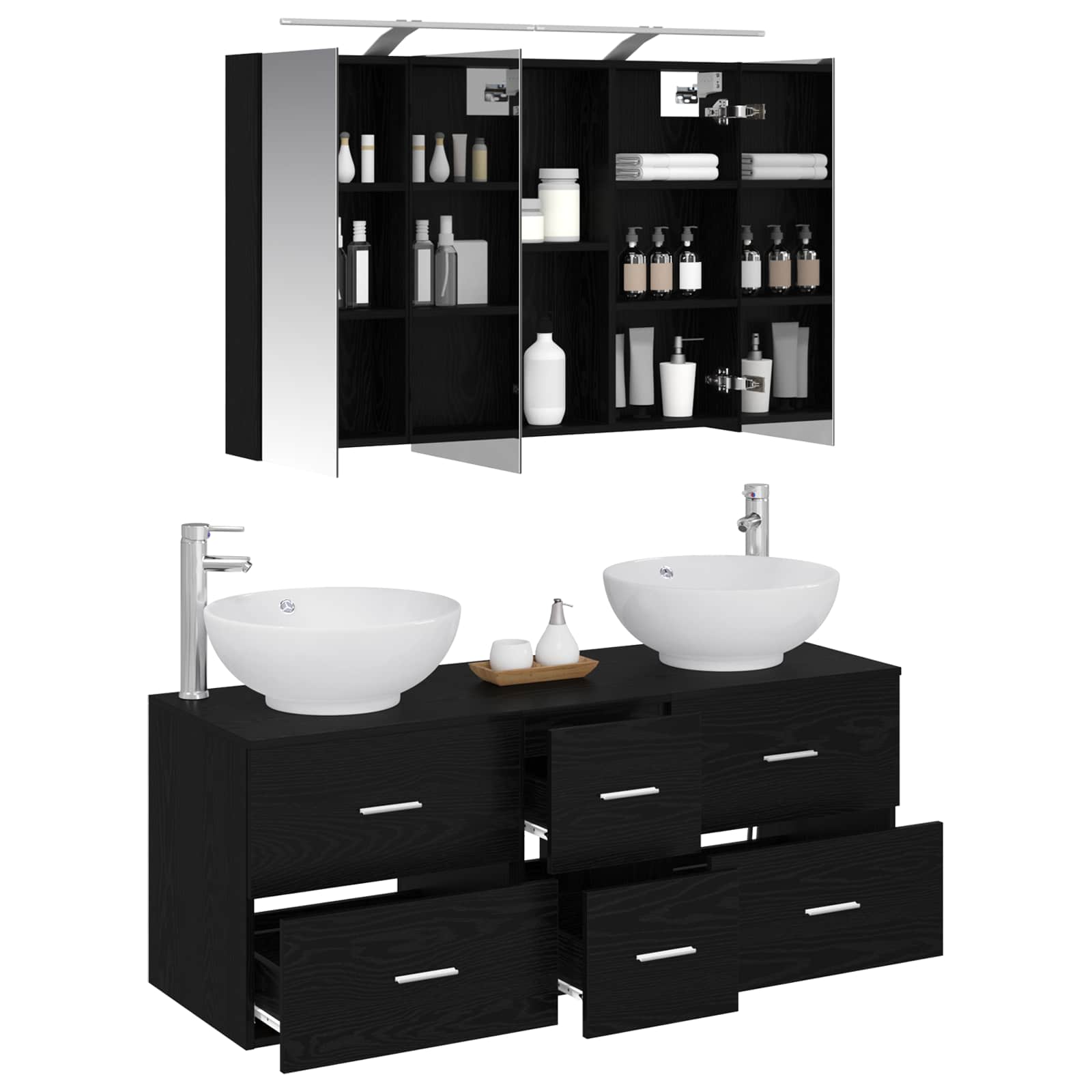 Set namještaja za kupaonicu 4 pcs Crni hrast