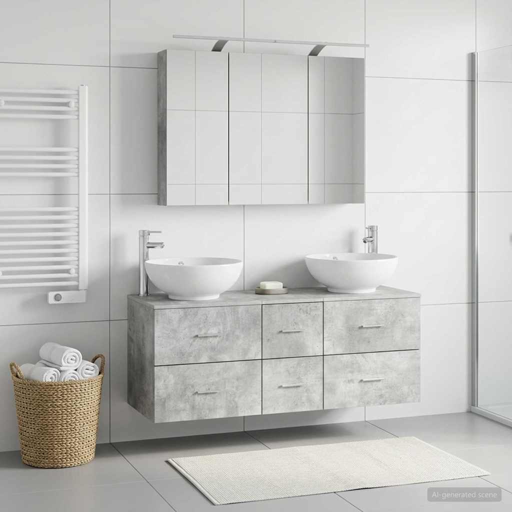 Set namještaja za kupaonicu 4 pcs Betonska siva