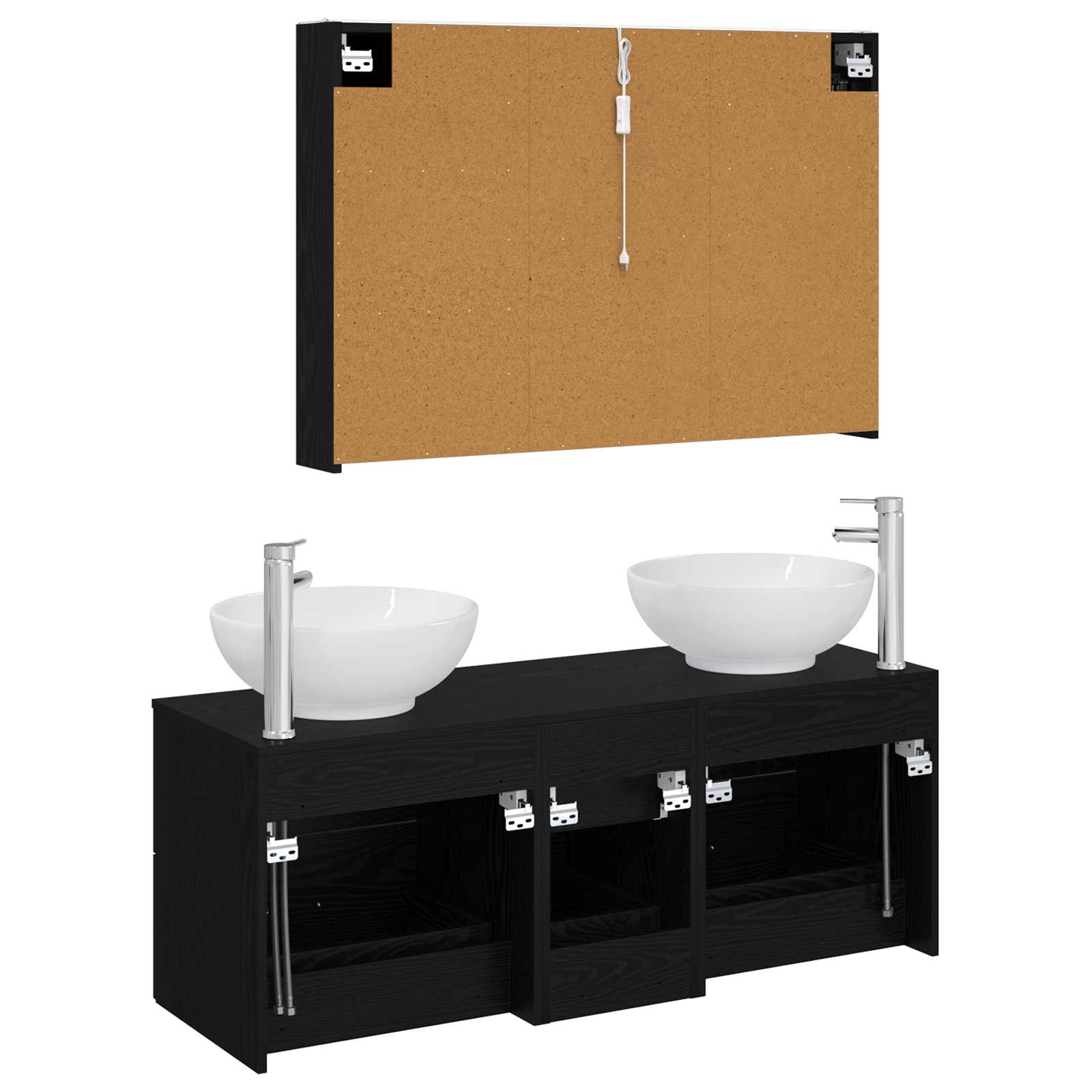 Set namještaja za kupaonicu 4 pcs Crni hrast