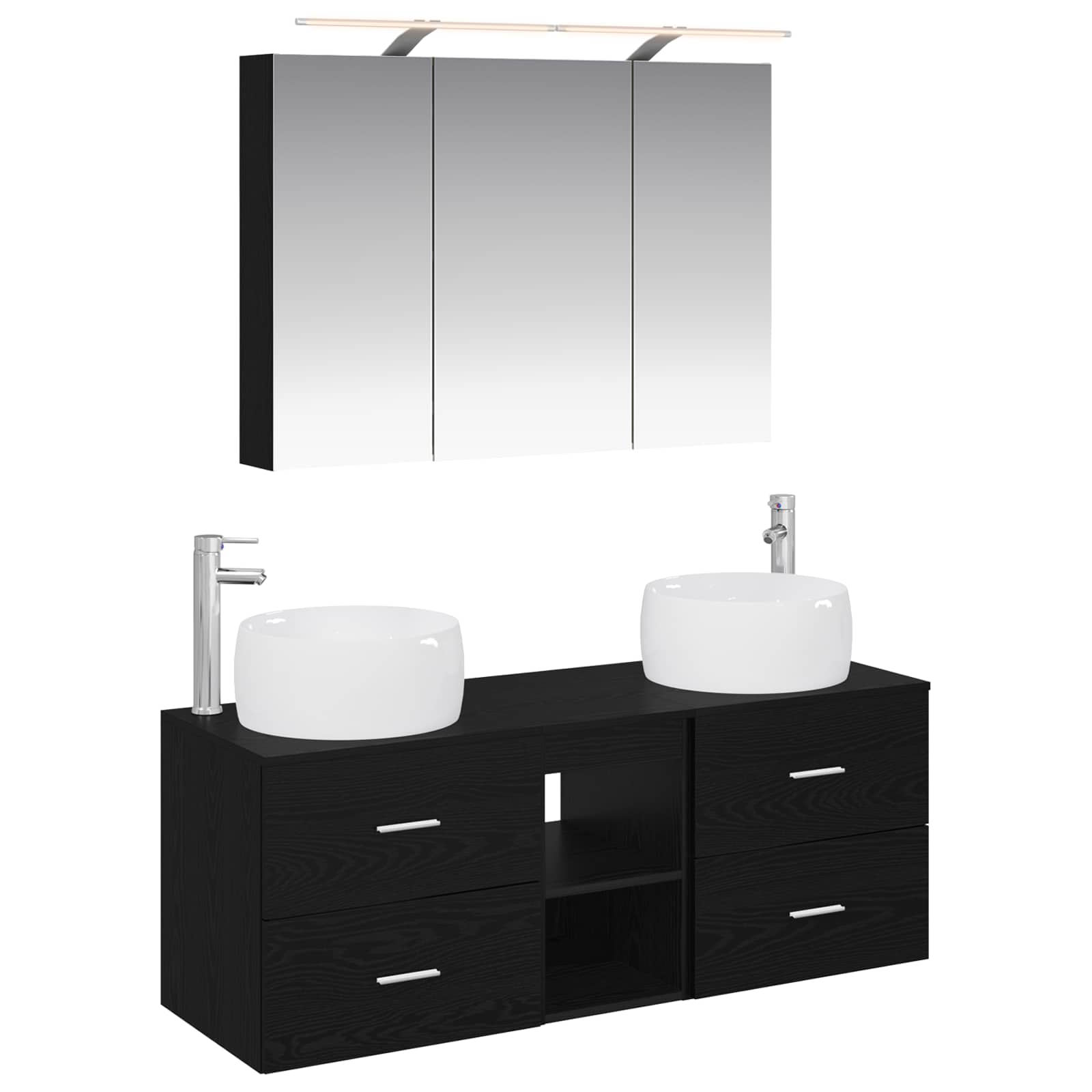 Set namještaja za kupaonicu 4 pcs Crni hrast