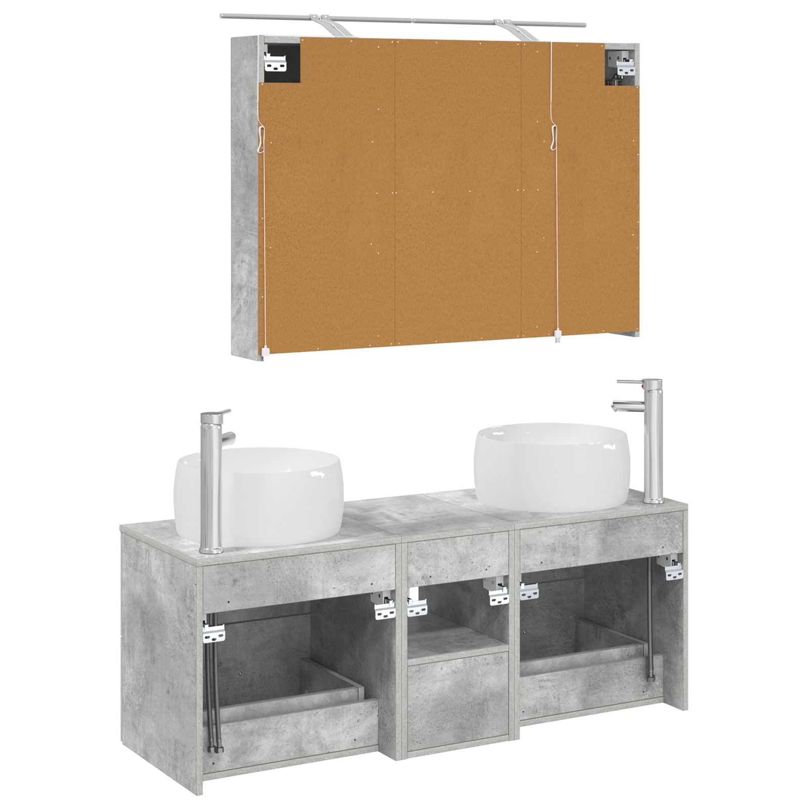 Set namještaja za kupaonicu 4 pcs Betonska siva