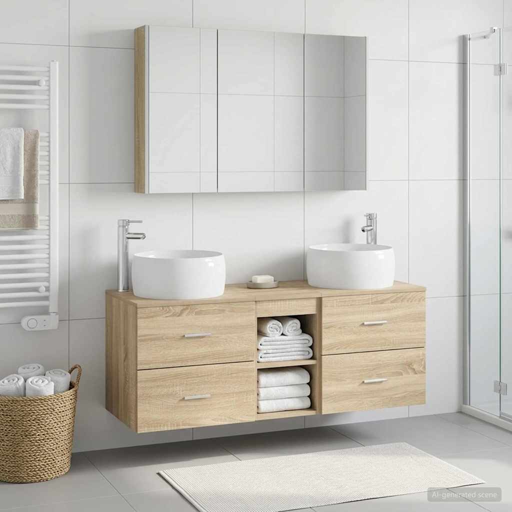 Set namještaja za kupaonicu 4 pcs Hrast sonoma