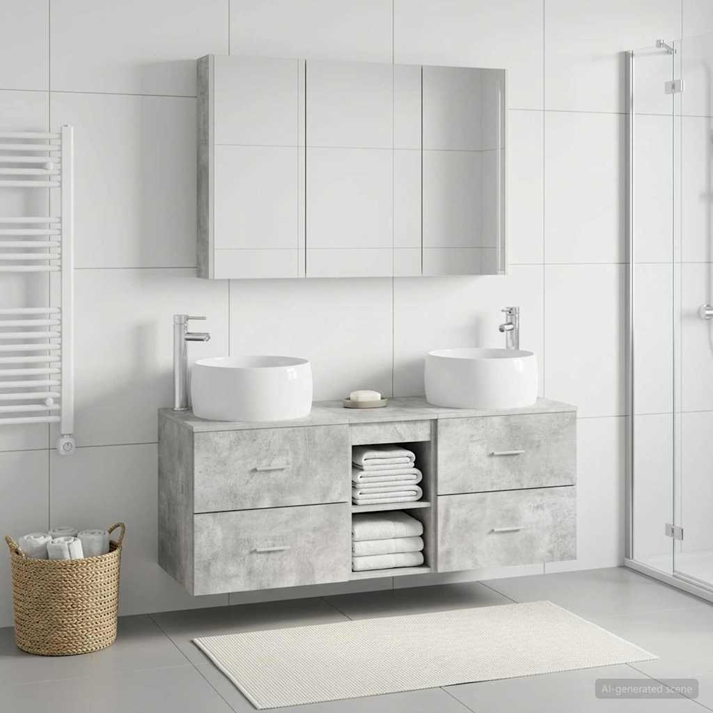 Set namještaja za kupaonicu 4 pcs Betonska siva