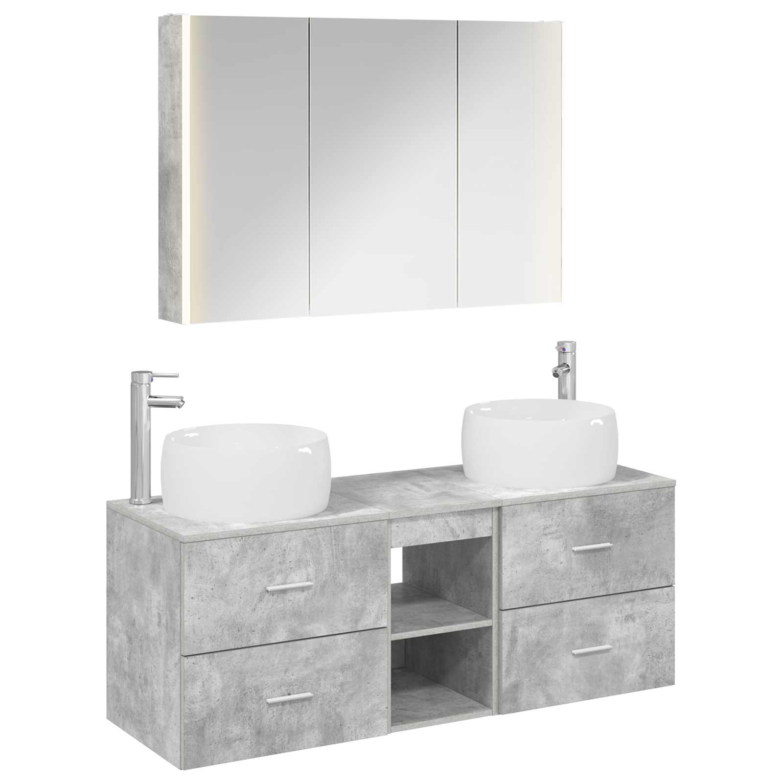 Set namještaja za kupaonicu 4 pcs Betonska siva