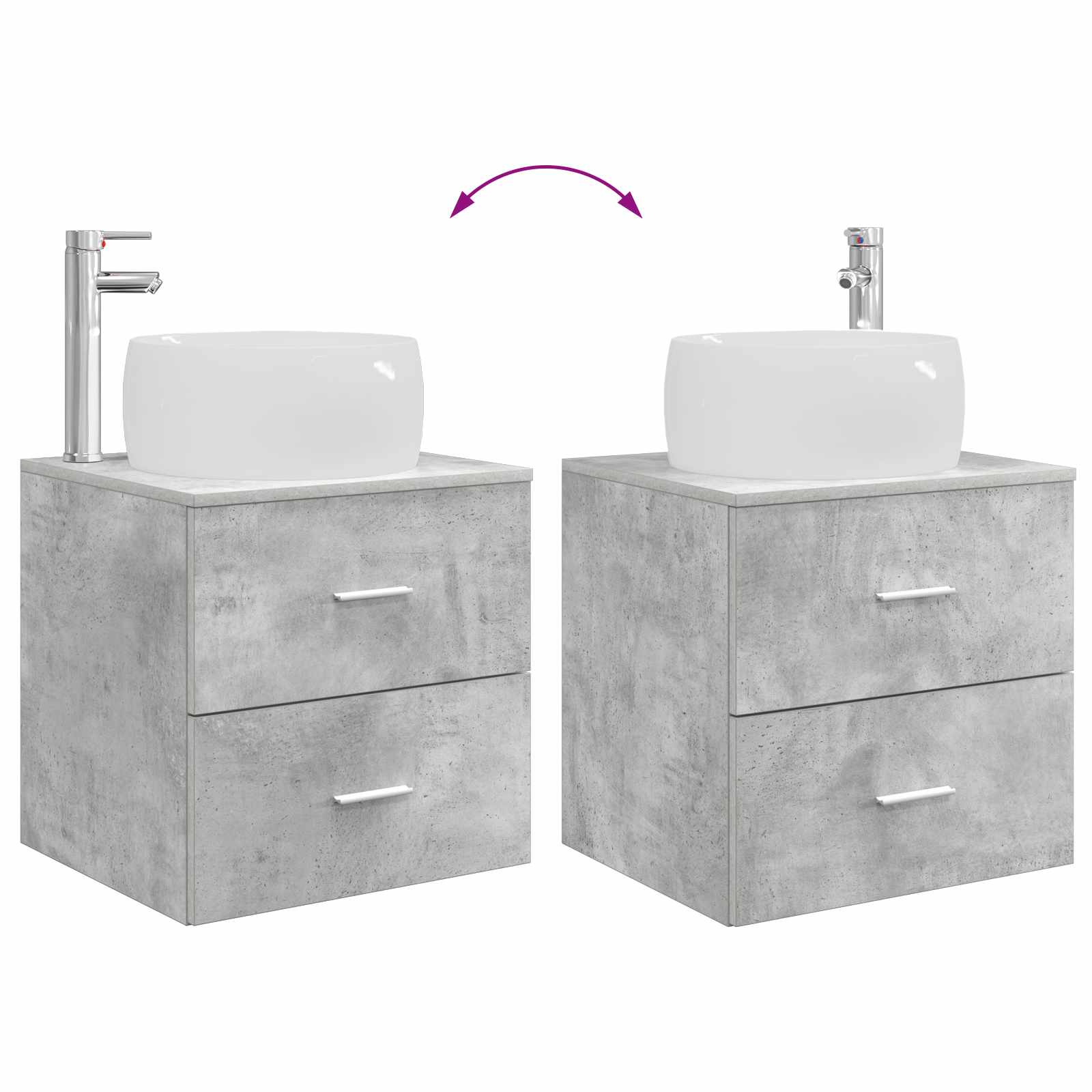 Set namještaja za kupaonicu 4 pcs Betonska siva