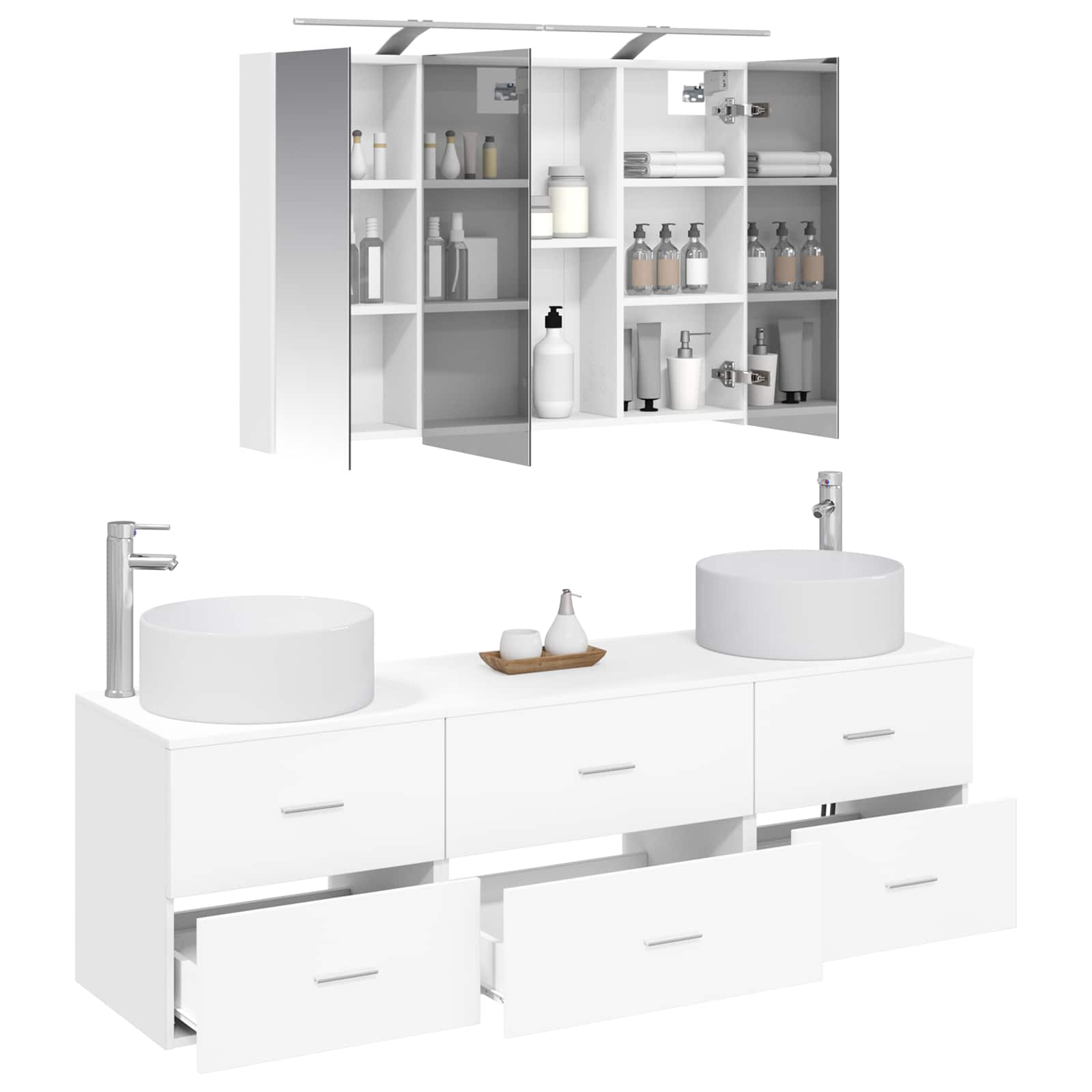 Set namještaja za kupaonicu 4 pcs Bijela