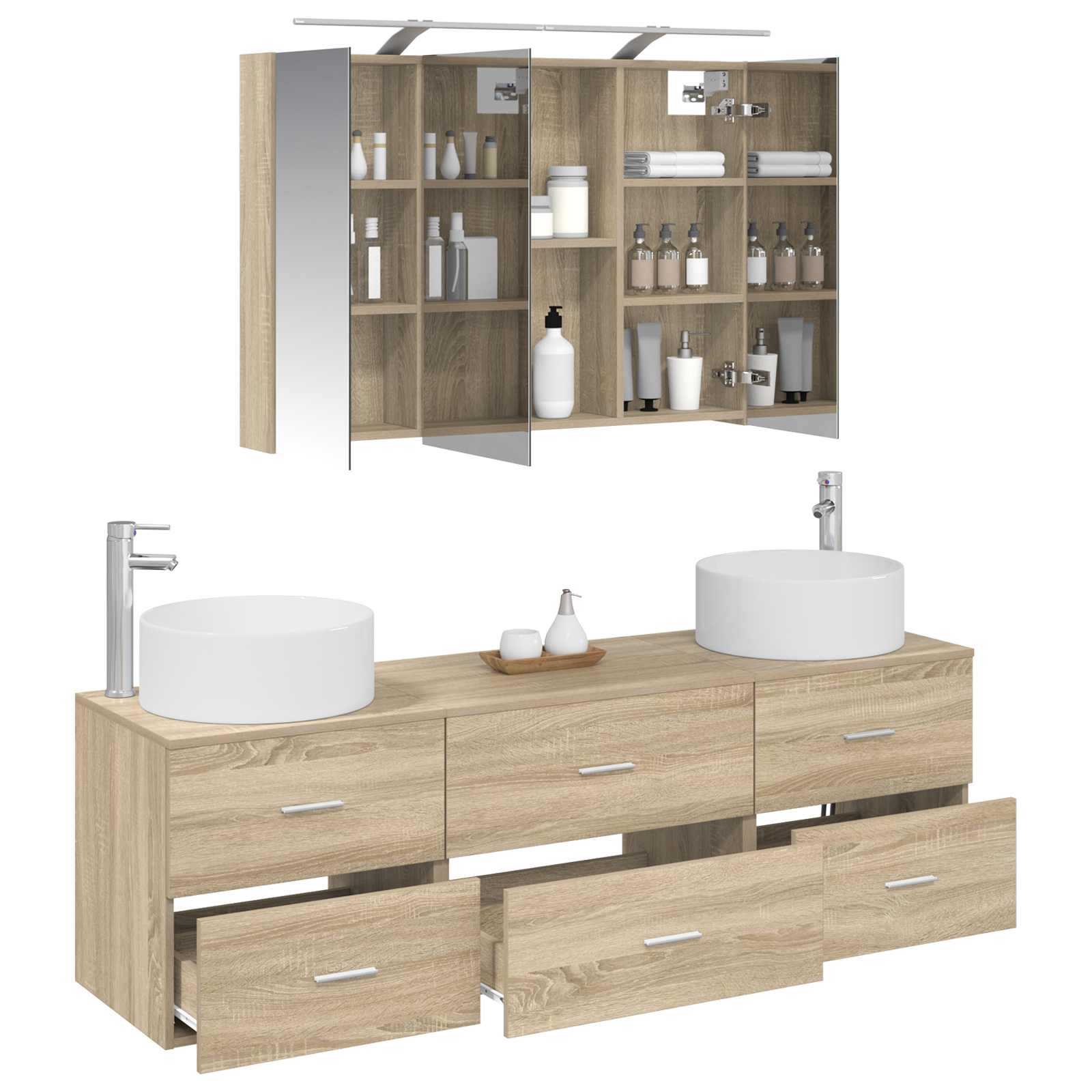 Set namještaja za kupaonicu 4 pcs Hrast sonoma
