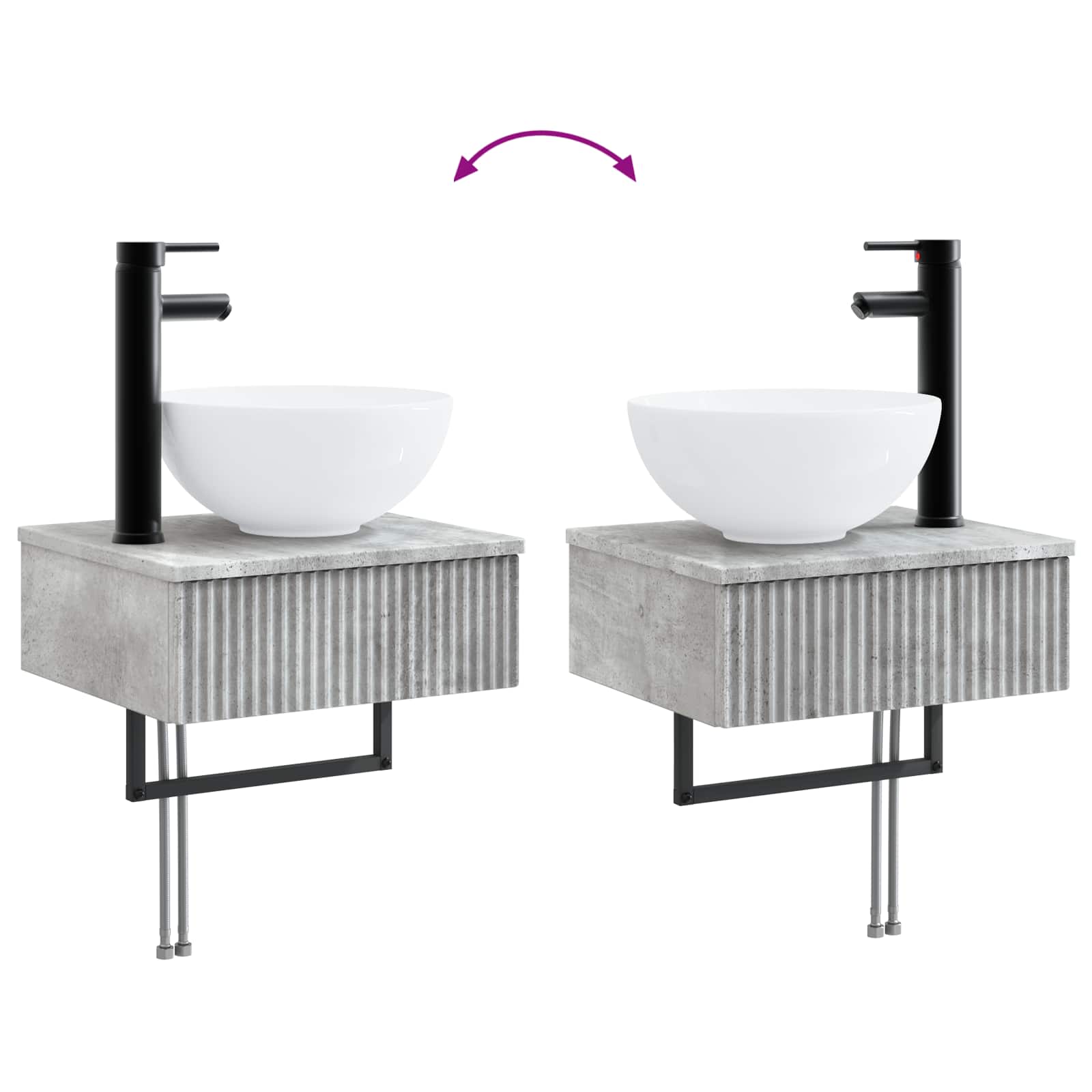 Set namještaja za kupaonicu 6 pcs Betonska siva