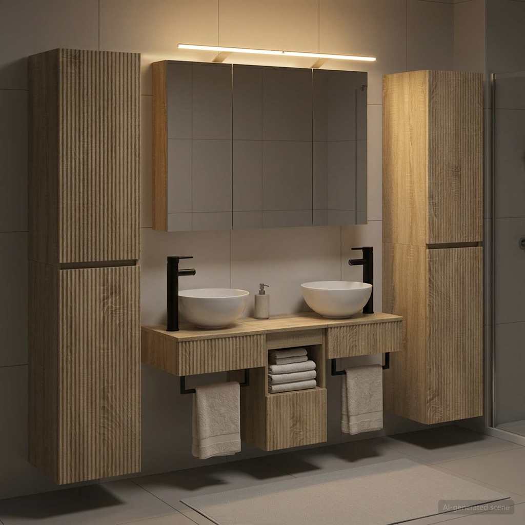 Set namještaja za kupaonicu 6 pcs Hrast sonoma