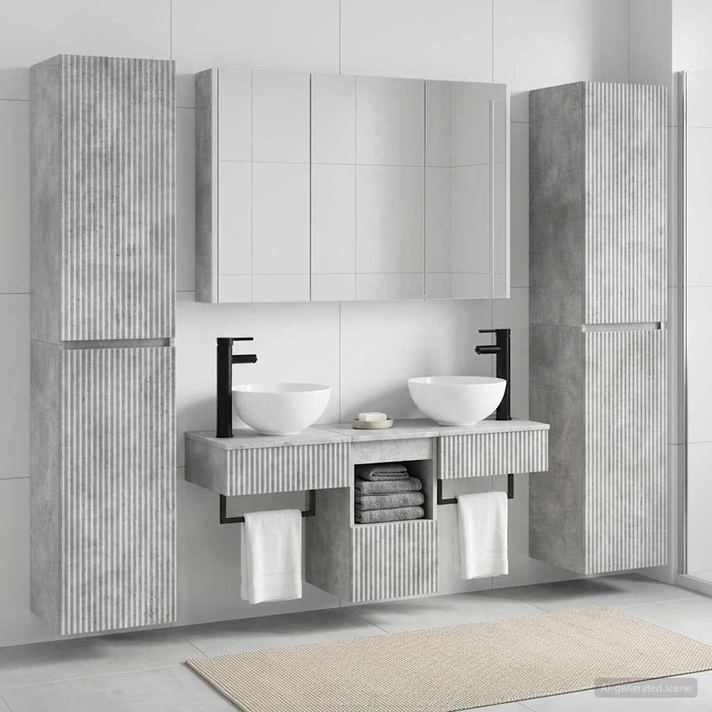 Set namještaja za kupaonicu 6 pcs Betonska siva