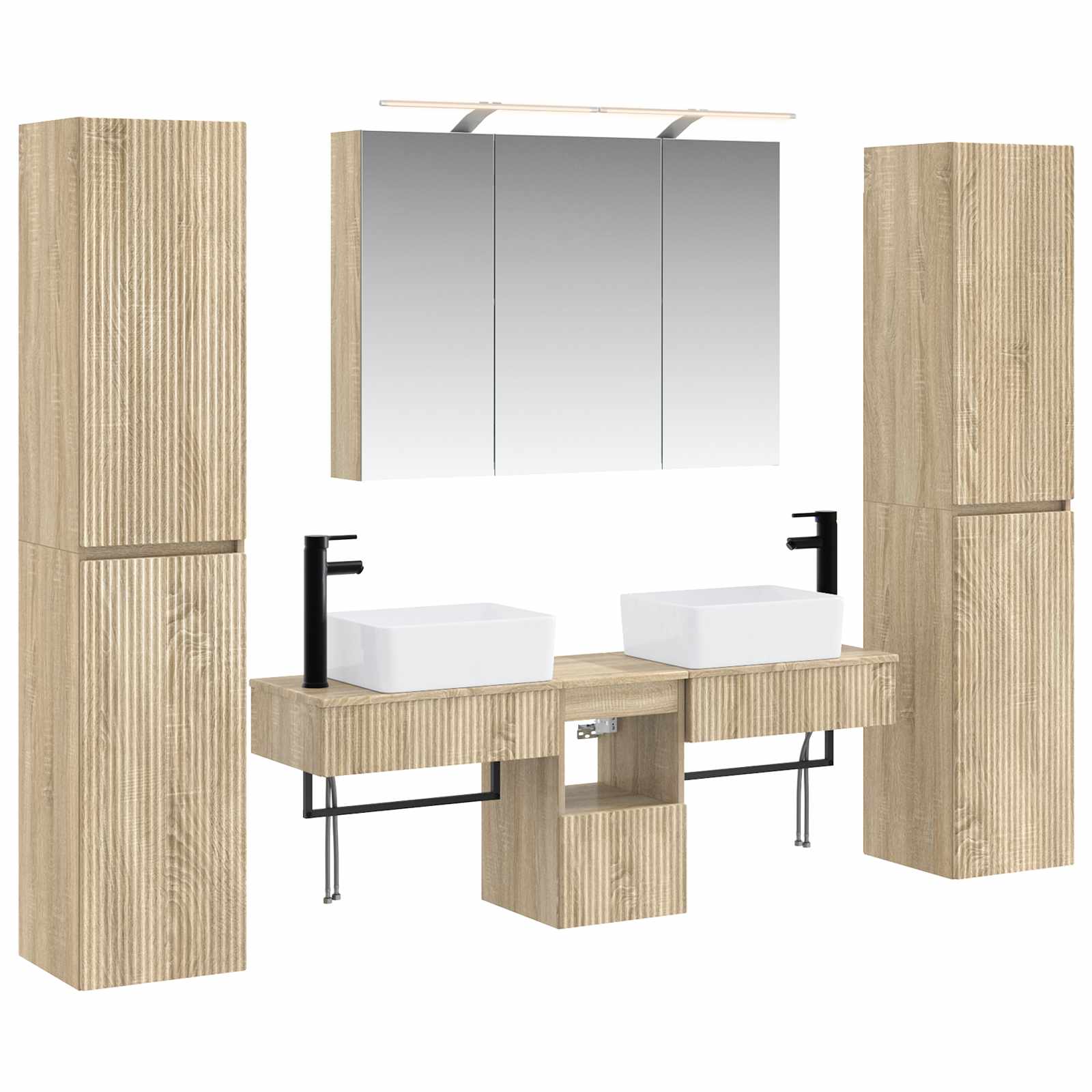 Set namještaja za kupaonicu 6 pcs Hrast sonoma