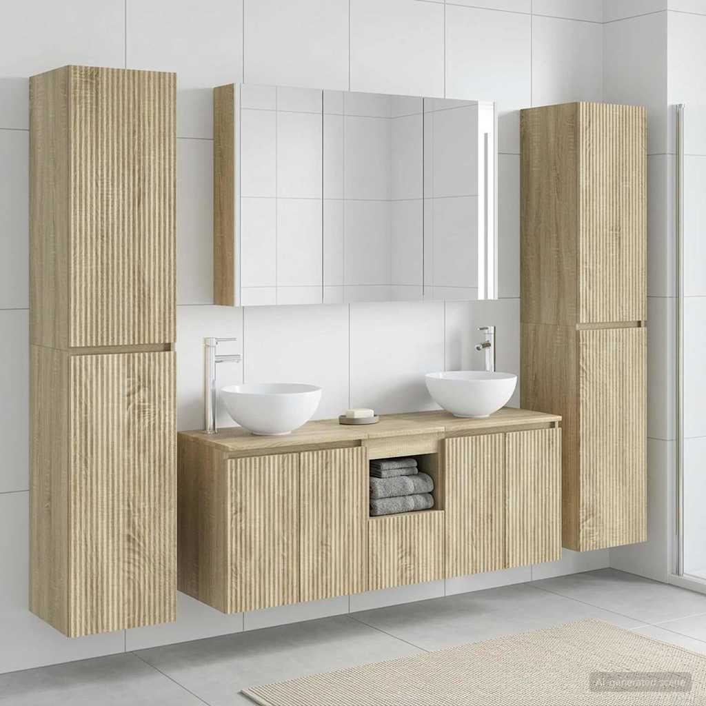 Set namještaja za kupaonicu 6 pcs Hrast sonoma