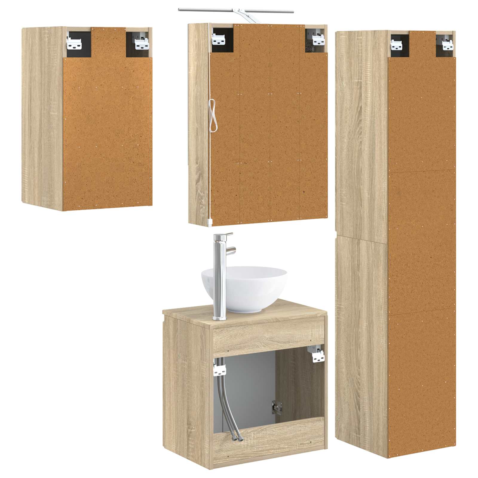 Set ormarića za kupaonicu 5 pcs Hrast sonoma 50 x 14,5 x 70 cm