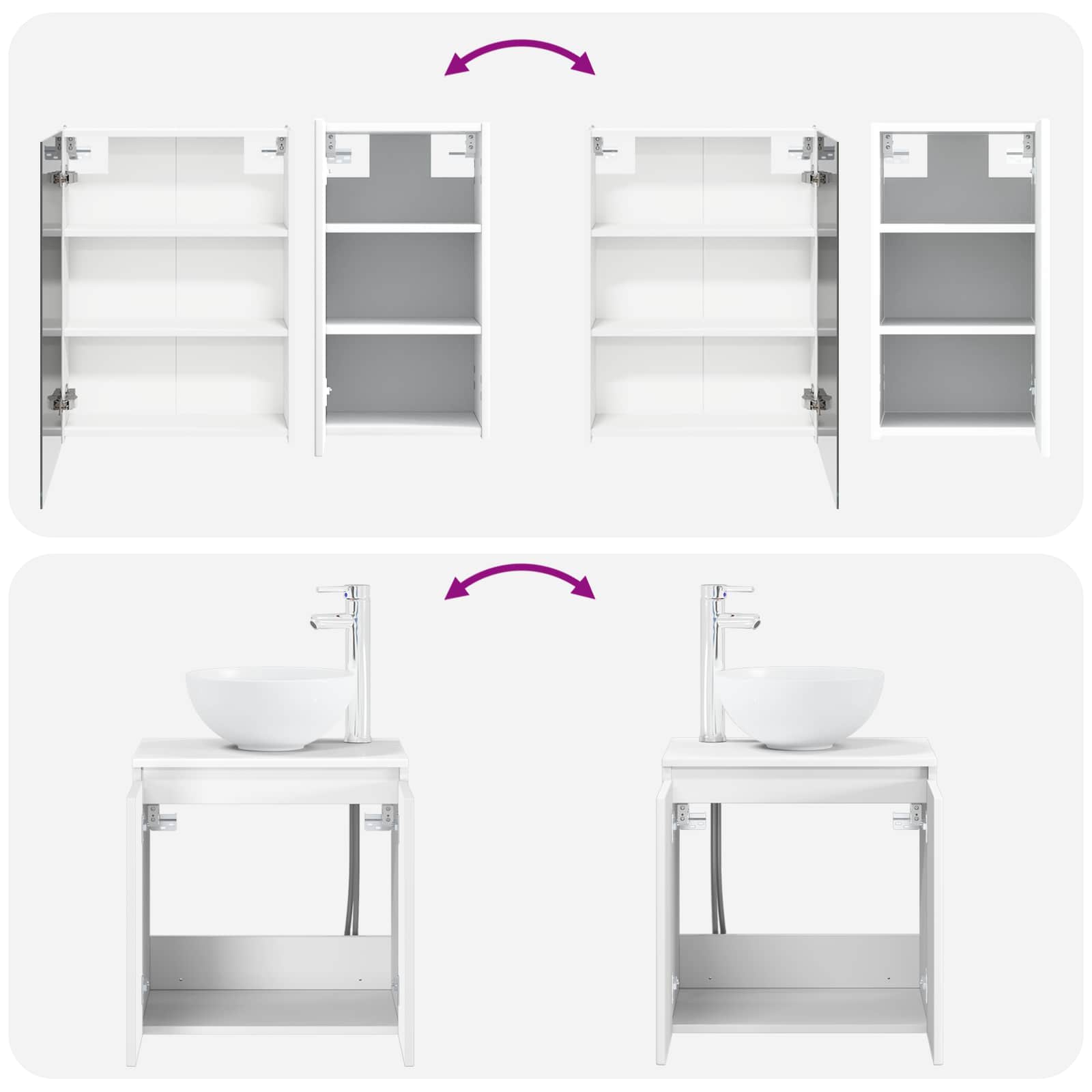 Set ormarića za kupaonicu 5 pcs Bijela 53 x 15,5 x 70 cm