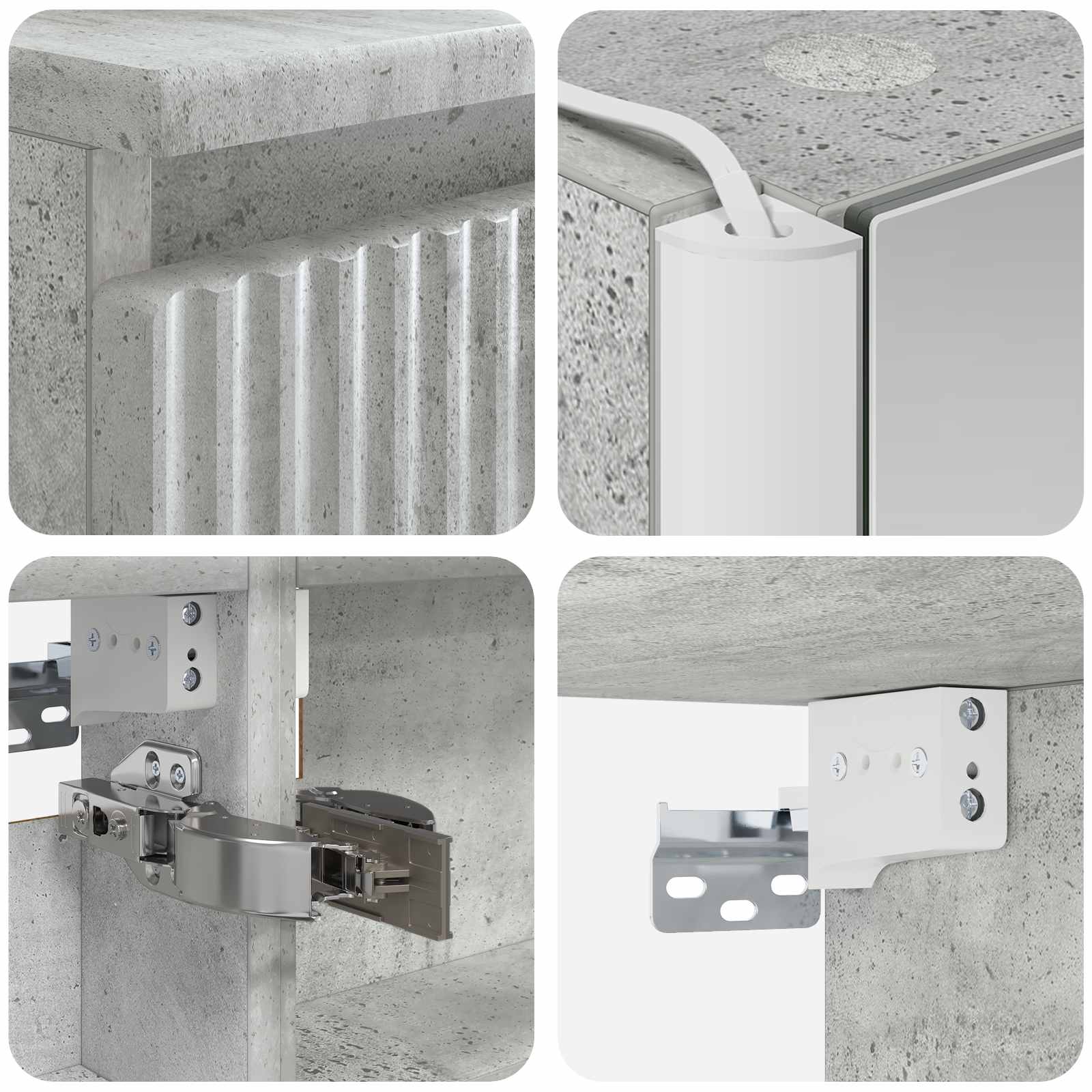 Set ormarića za kupaonicu 5 pcs Betonska siva 53 x 15,5 x 70 cm