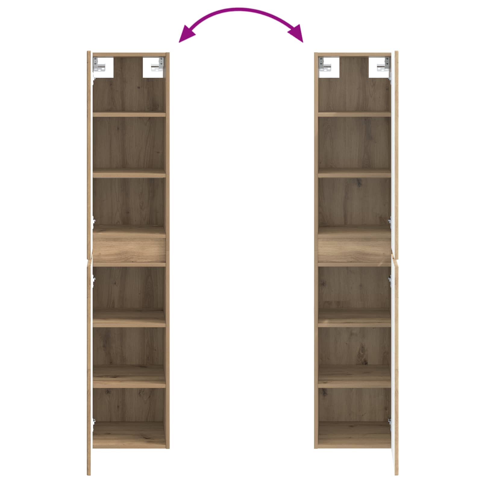 Set ormarića za kupaonicu 5 pcs Hrast artisan 53 x 15,5 x 70 cm