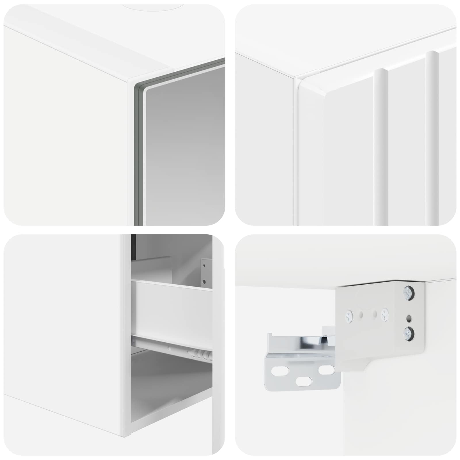 Set ormarića za kupaonicu 5 pcs Bijela 40 x 10,5 x 60,5 cm