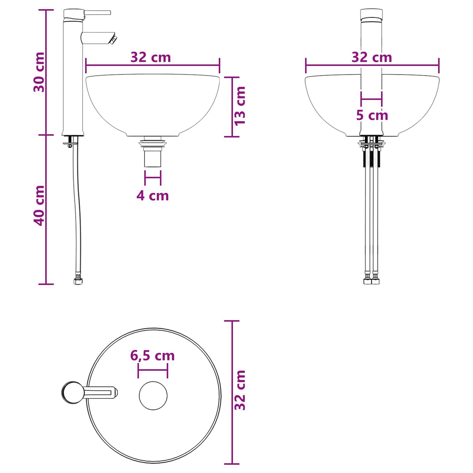 Set ormarića za kupaonicu 5 pcs Bijela 40 x 10,5 x 60,5 cm