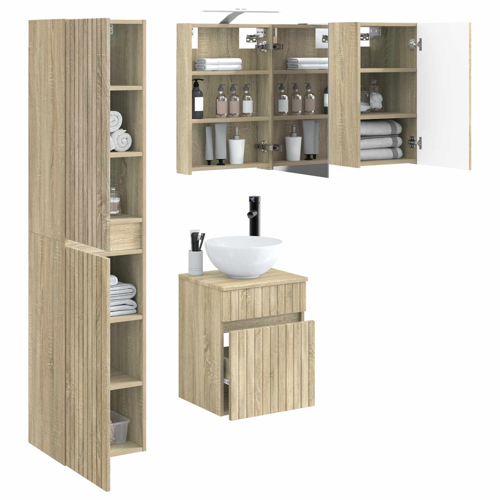 Set ormarića za kupaonicu 5 pcs Hrast sonoma
