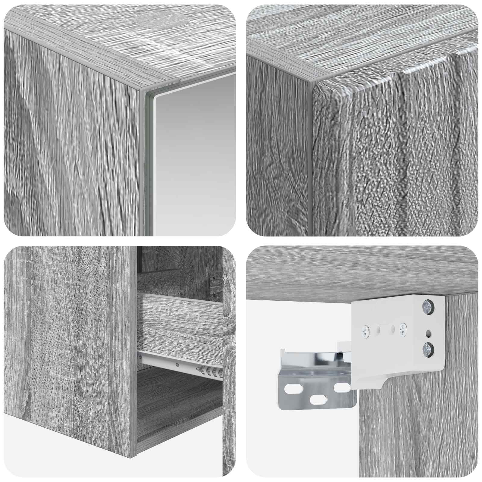 Set ormarića za kupaonicu 5 pcs Siva Sonoma 40 x 10,5 x 60,5 cm