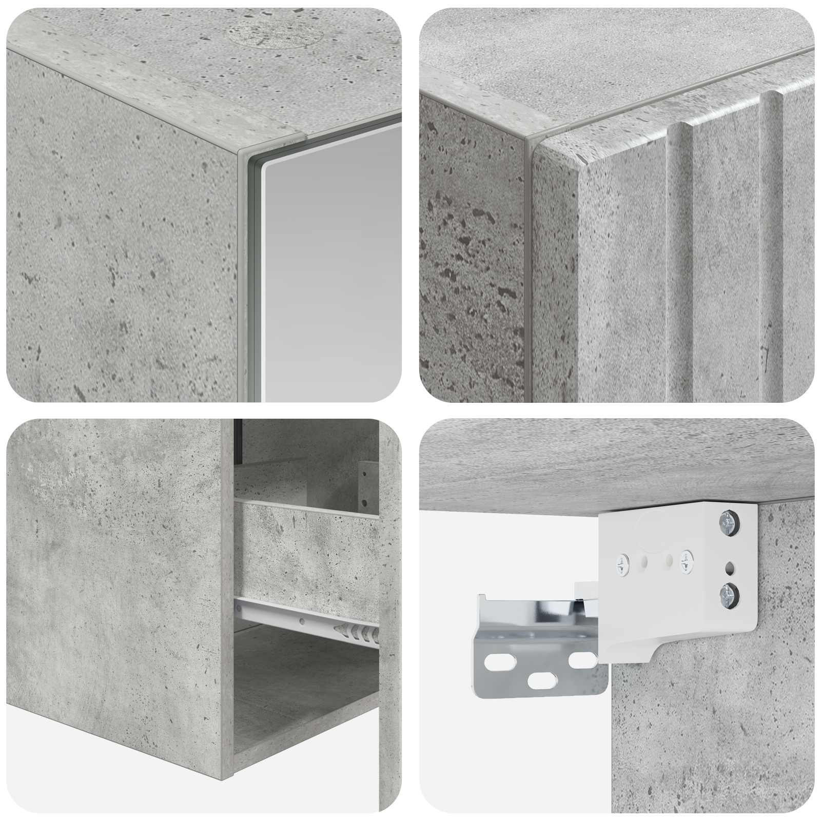 Set ormarića za kupaonicu 5 pcs Betonska siva 43 x 16 x 62,5 cm