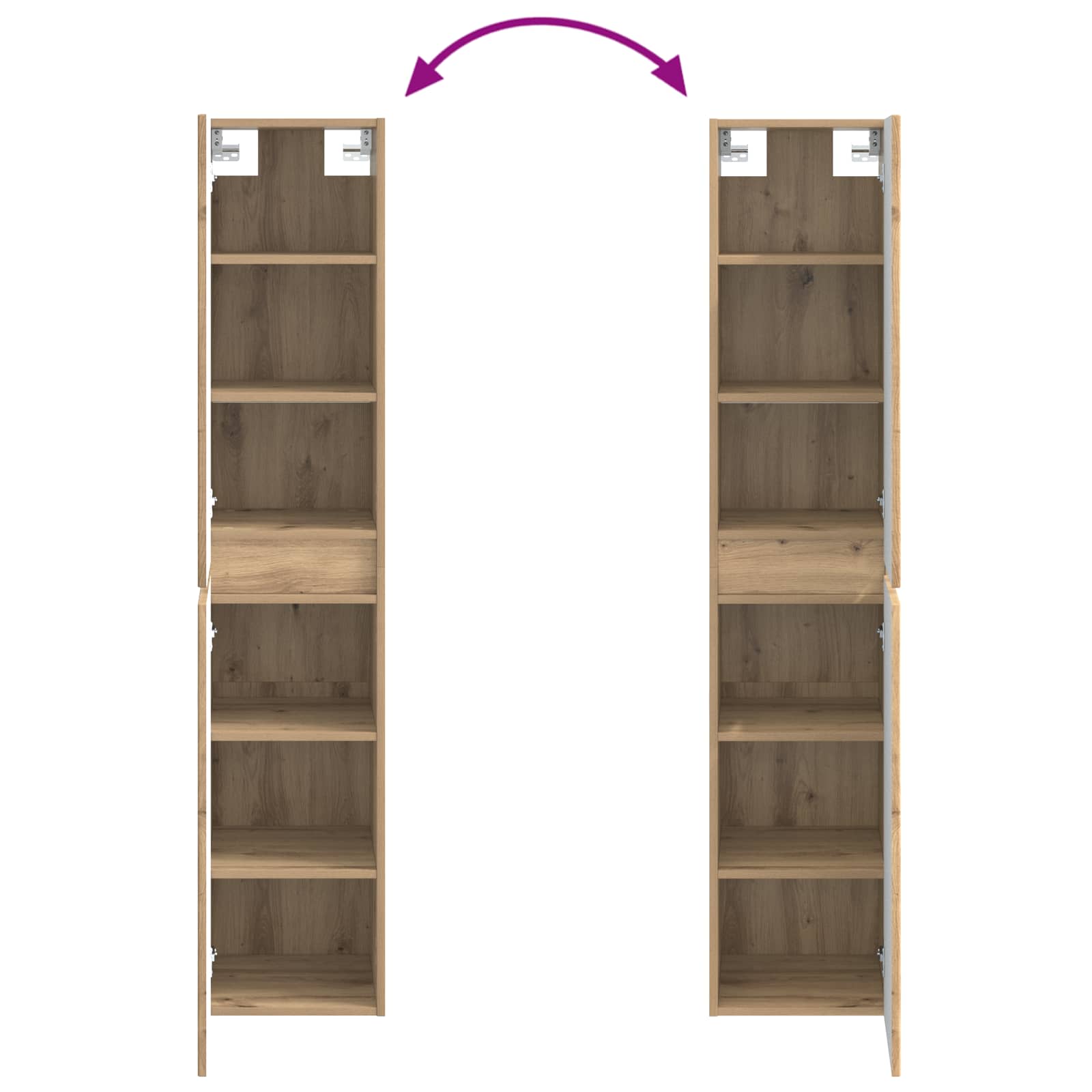 Set ormarića za kupaonicu 5 pcs Hrast artisan 43 x 16 x 62,5 cm