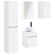 Set ormarića za kupaonicu 5 pcs Bijela 43 x 11,5 x 60,5 cm