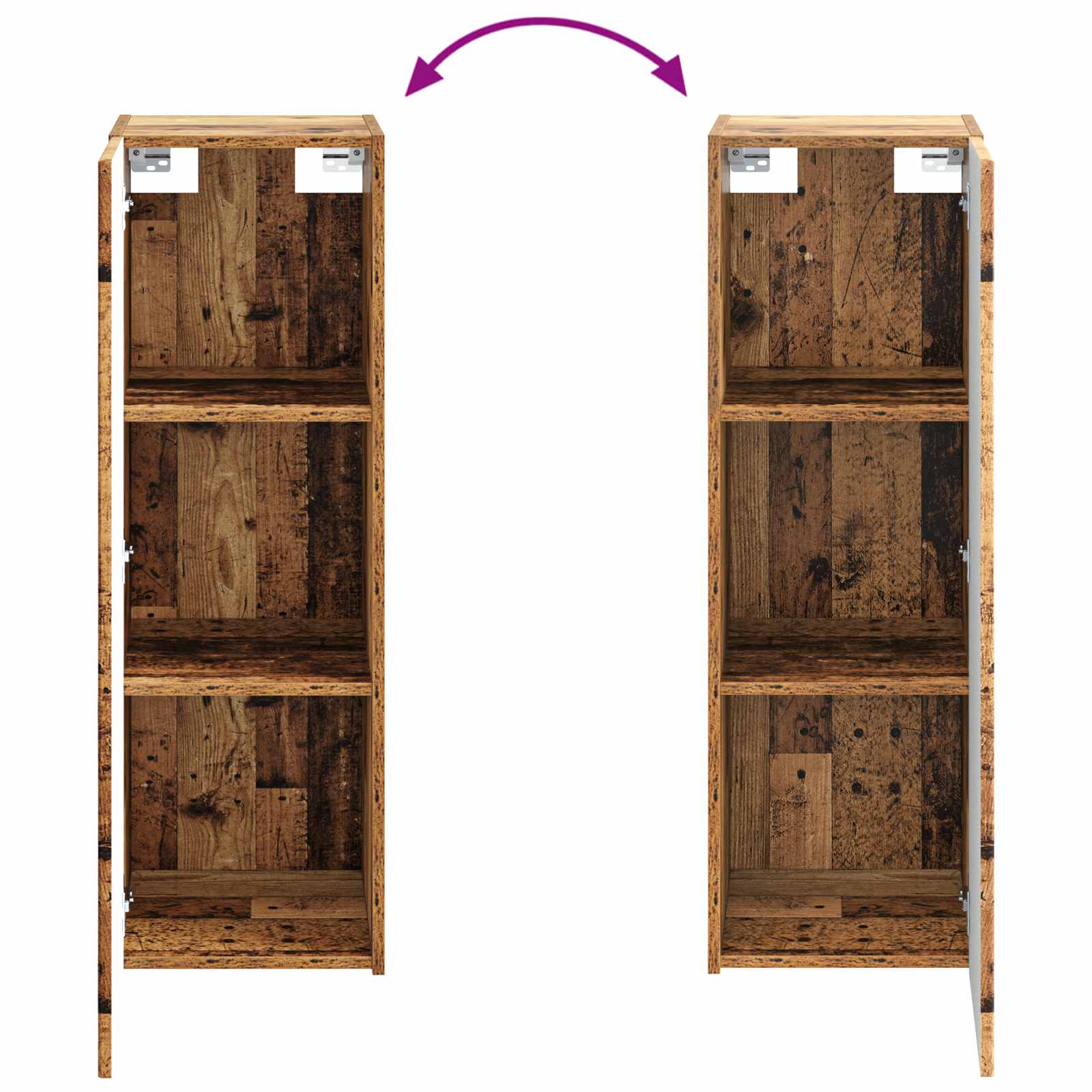Set ormarića za kupaonicu 4 pcs Staro drvo 40 x 10,5 x 60,5 cm