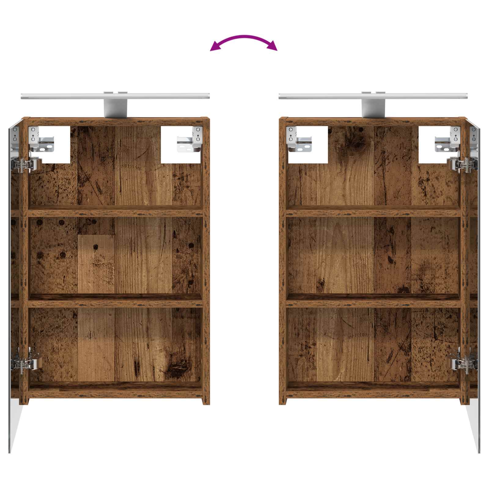 Set ormarića za kupaonicu 4 pcs Staro drvo 40 x 10,5 x 60,5 cm