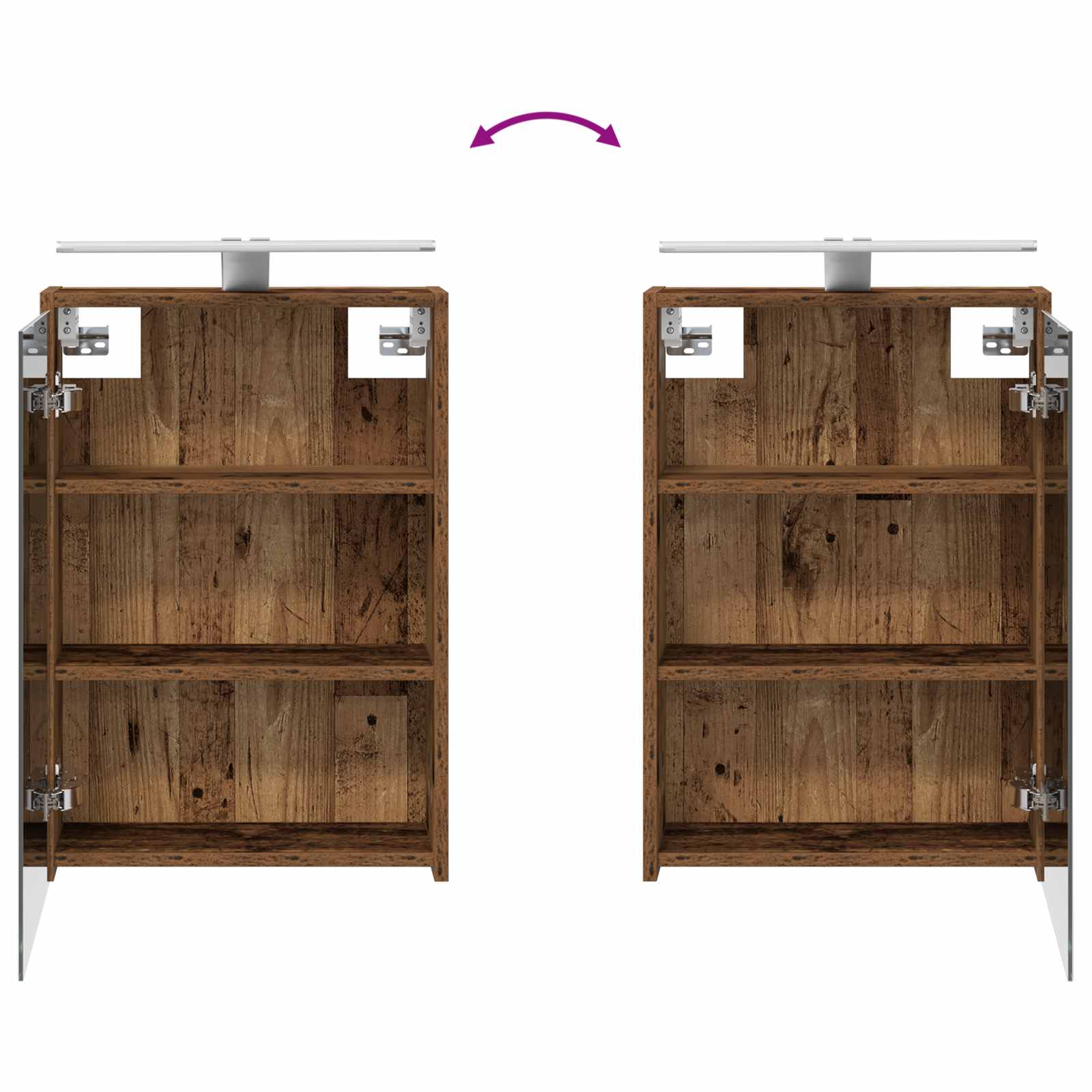 Set ormarića za kupaonicu 4 pcs Staro drvo 43 x 16 x 62,5 cm