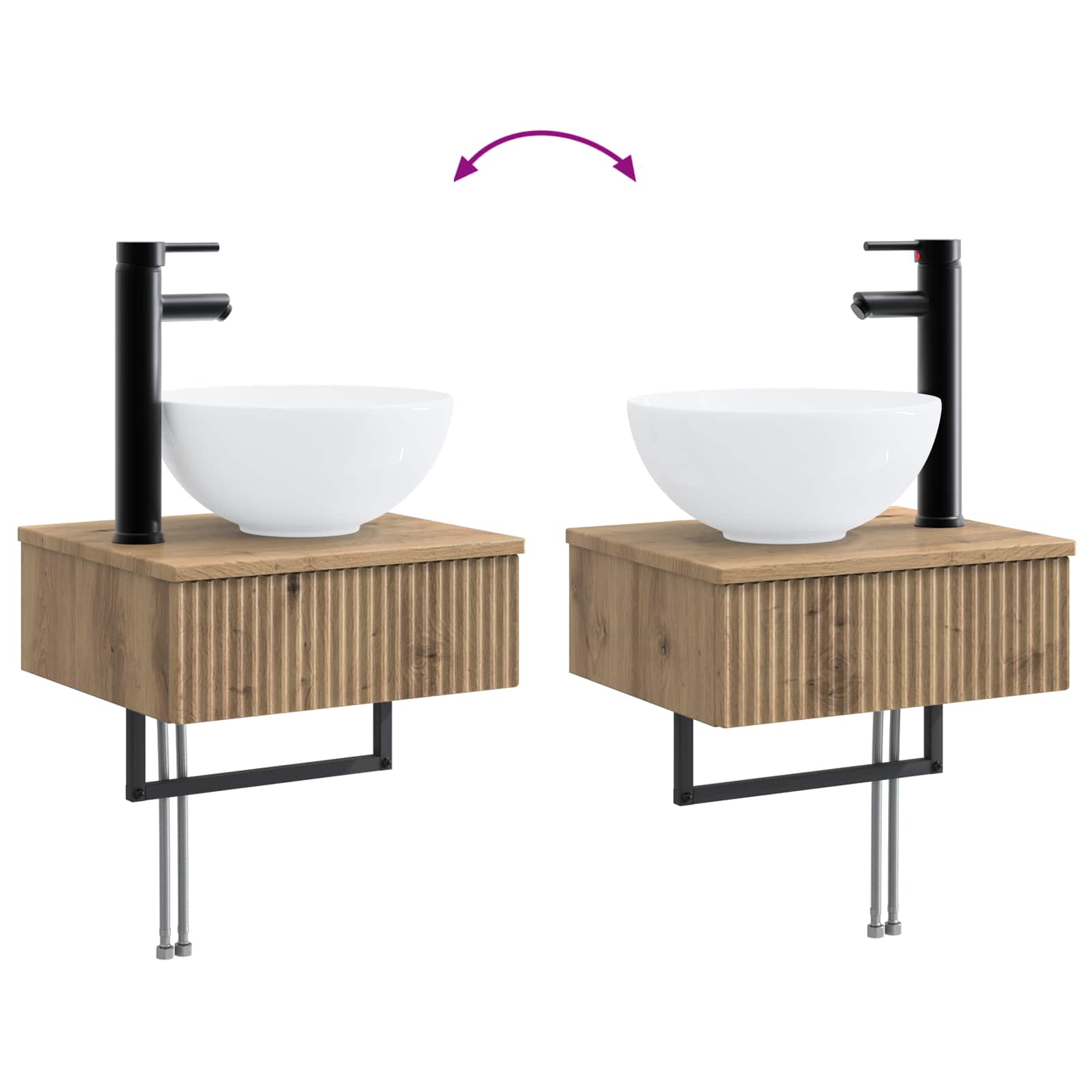 Set ormarića za kupaonicu 4 pcs Hrast artisan 43 x 16 x 62,5 cm