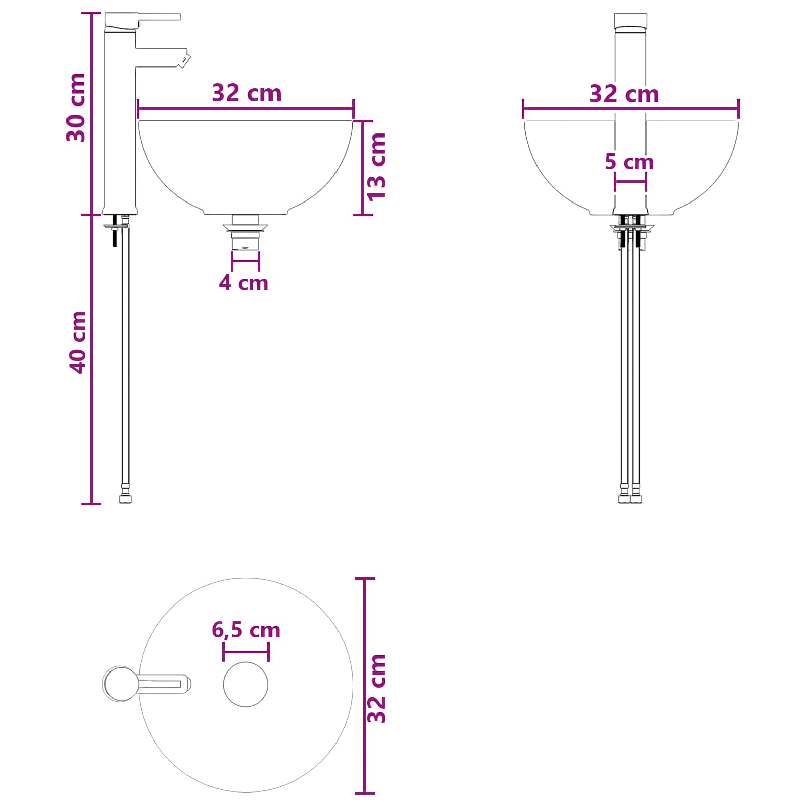 Set ormarića za kupaonicu 4 pcs Bijela 43 x 11,5 x 60,5 cm