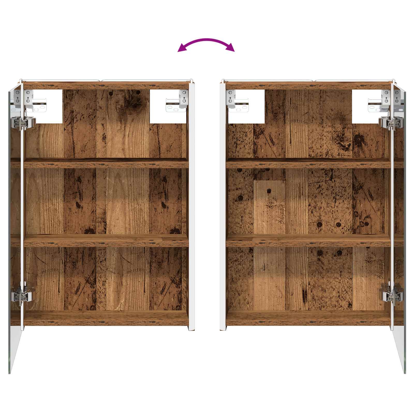 Set ormarića za kupaonicu 4 pcs Staro drvo 43 x 11,5 x 60,5 cm