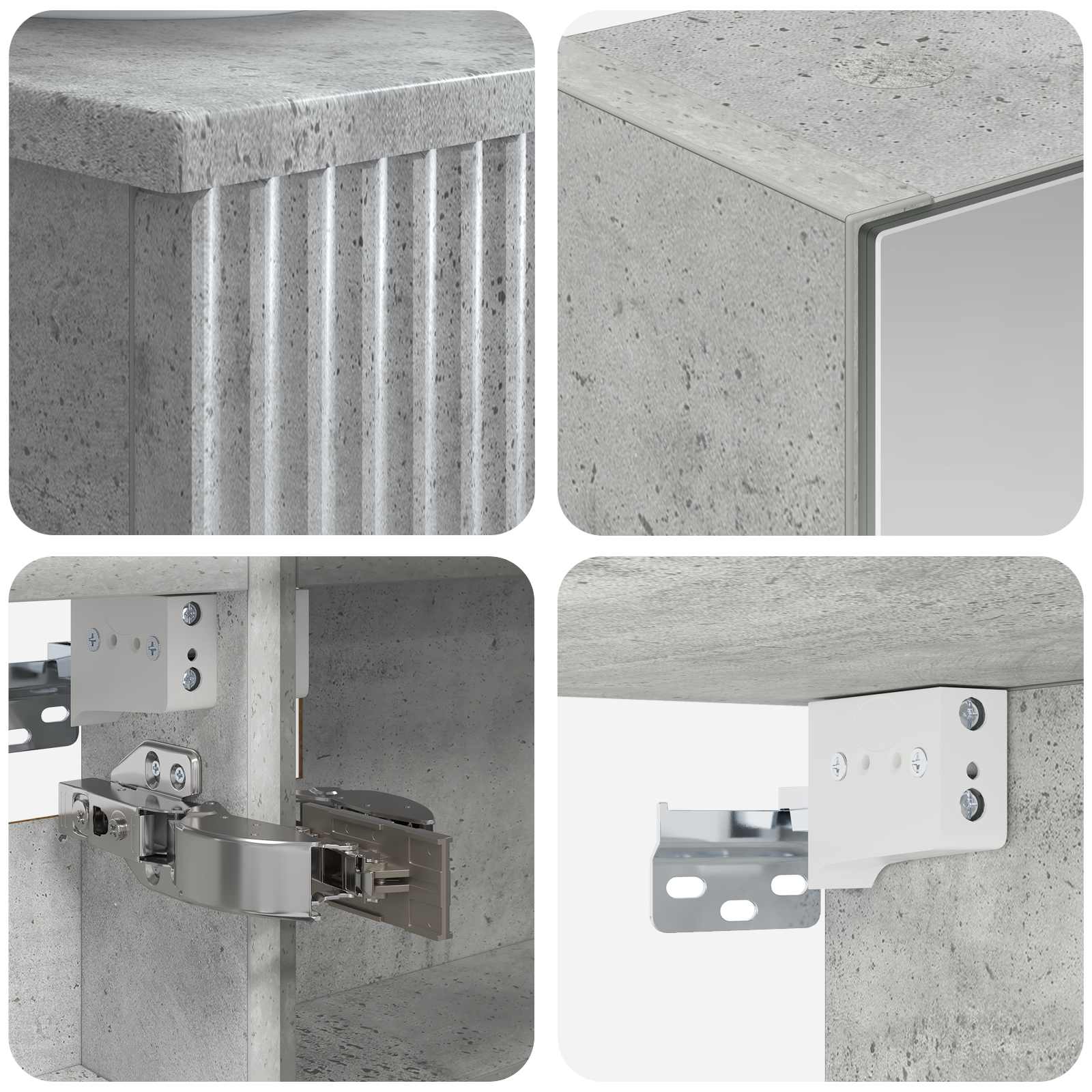 Set ormarića za kupaonicu 4 pcs Betonska siva 50 x 14,5 x 70 cm