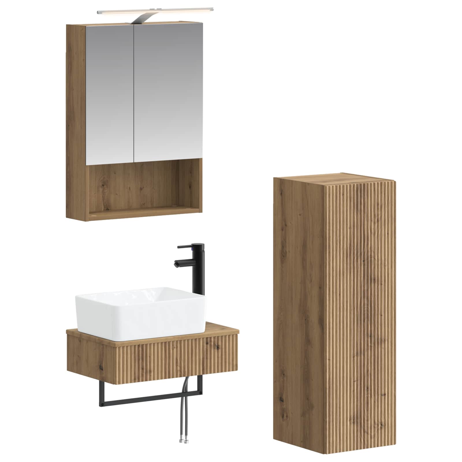 Set ormarića za kupaonicu 4 pcs Hrast artisan 50 x 14,5 x 70 cm