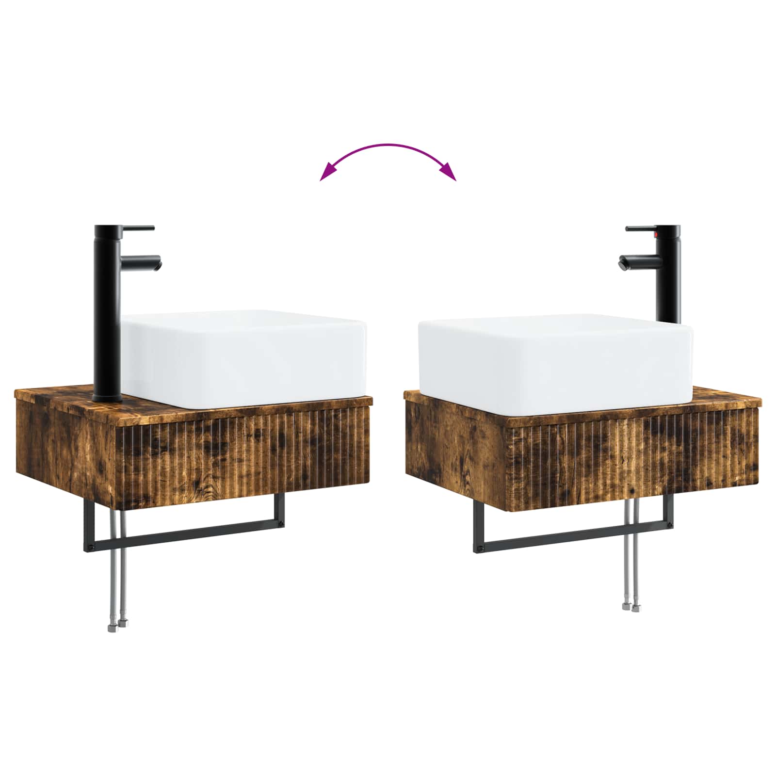 Set namještaja za kupaonicu 4 pcs Dimljeni hrast