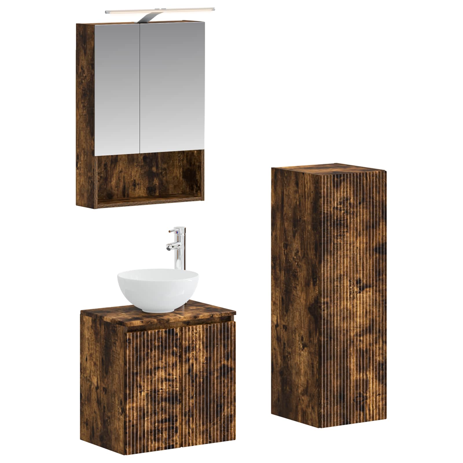 Set namještaja za kupaonicu 4 pcs Dimljeni hrast