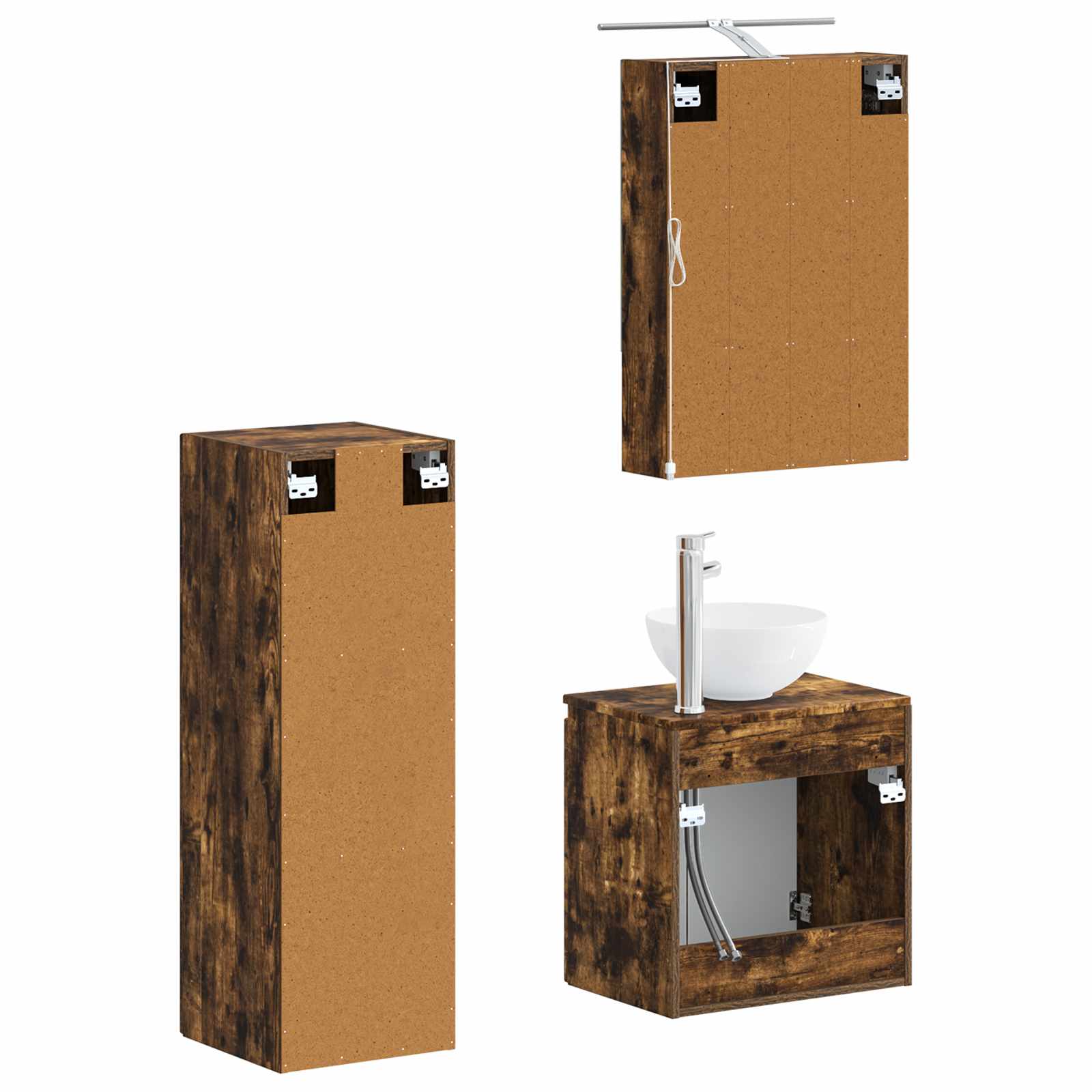 Set namještaja za kupaonicu 4 pcs Dimljeni hrast