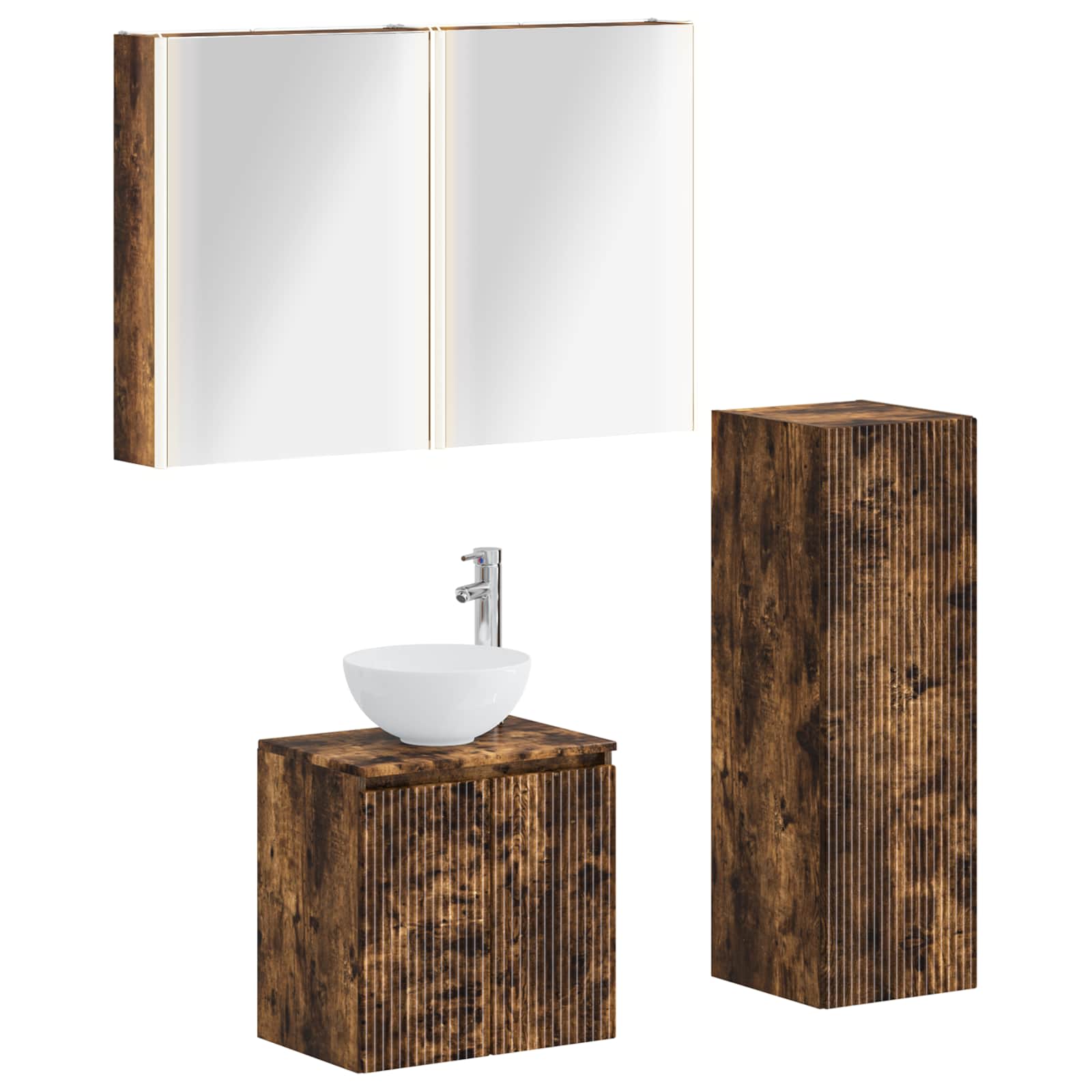 Set namještaja za kupaonicu 4 pcs Dimljeni hrast