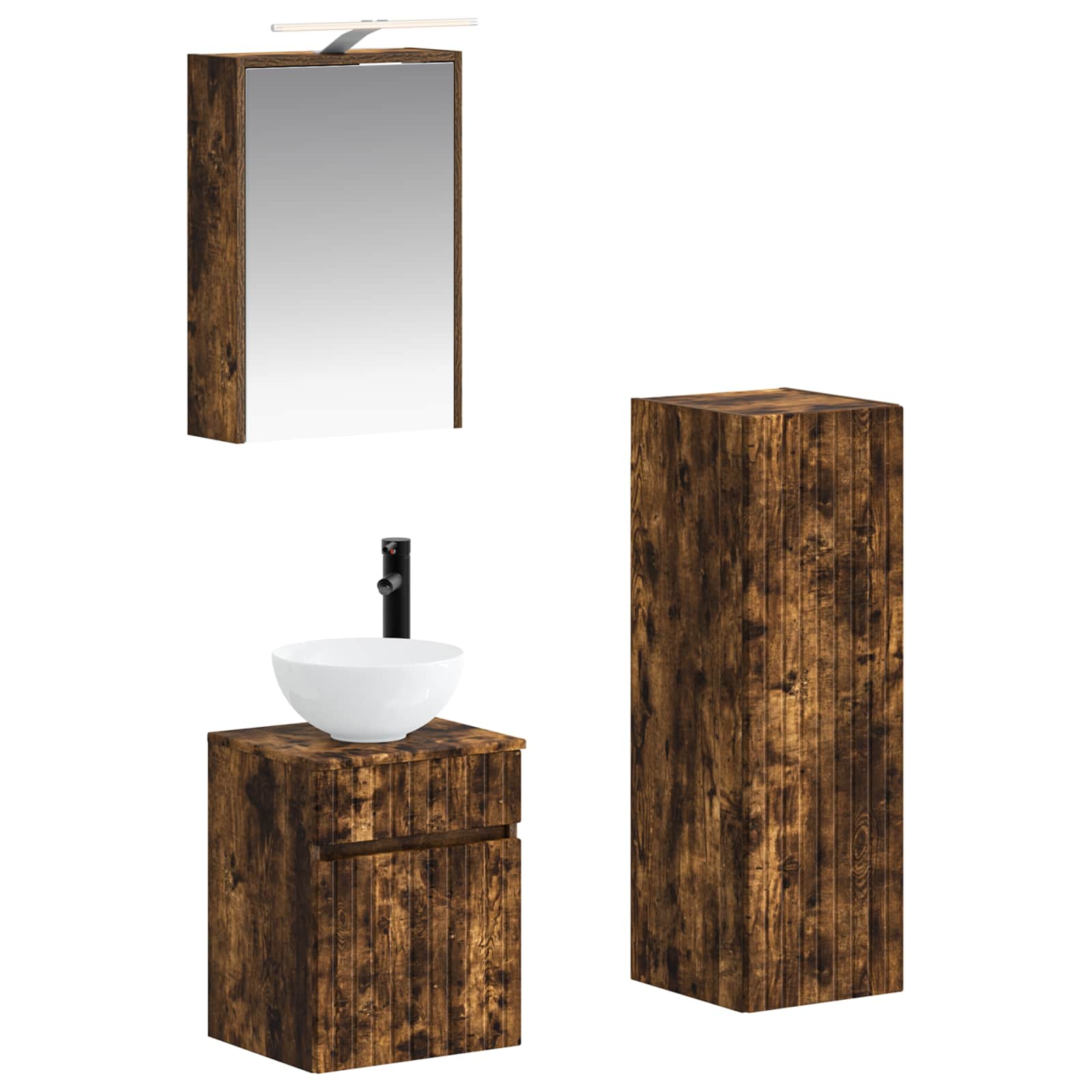 Set namještaja za kupaonicu 4 pcs Dimljeni hrast