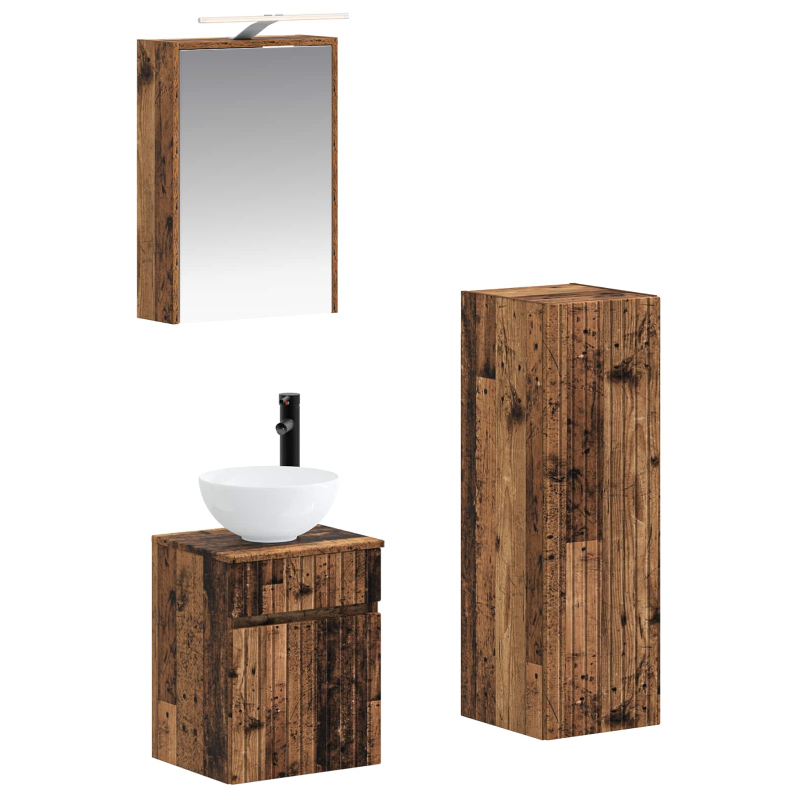 Set namještaja za kupaonicu 4 pcs Staro drvo