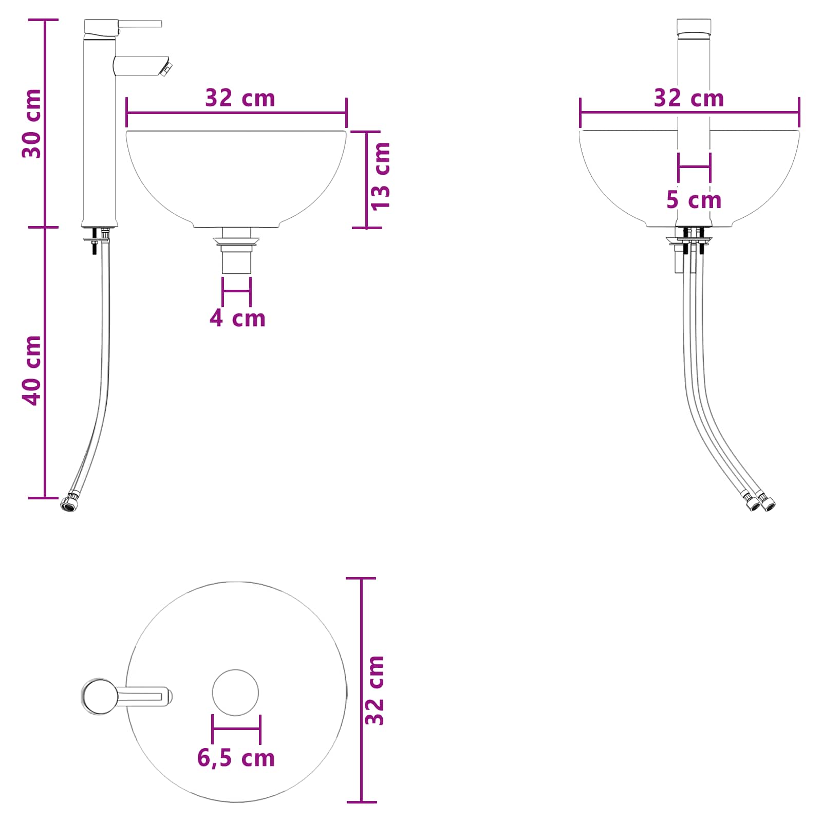 Set namještaja za kupaonicu 4 pcs Staro drvo
