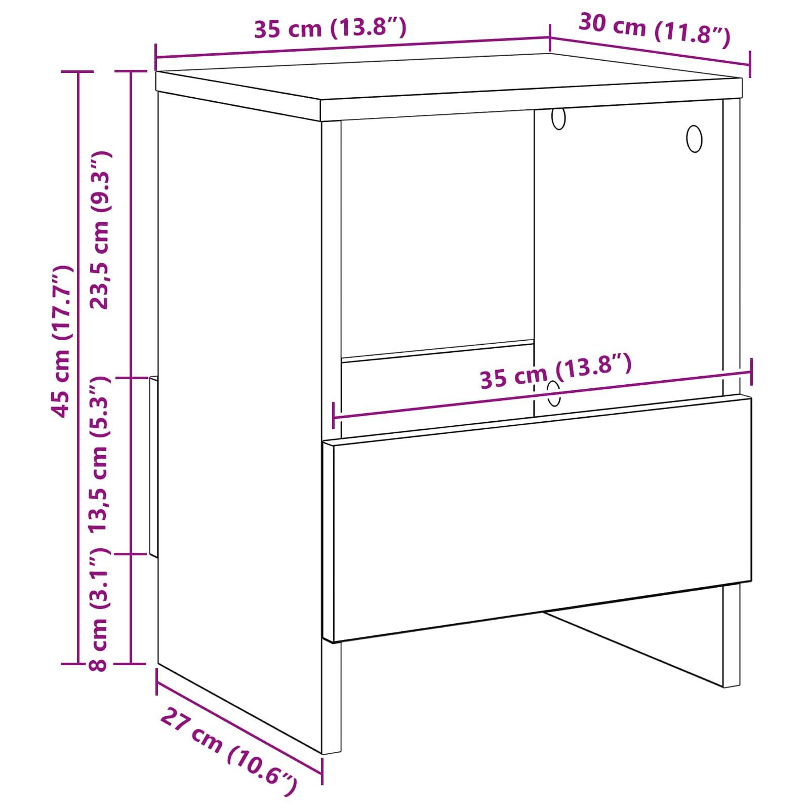 Polica za časopise 2 pcs Dimljeni hrast 35 x 30 x 45 cm
